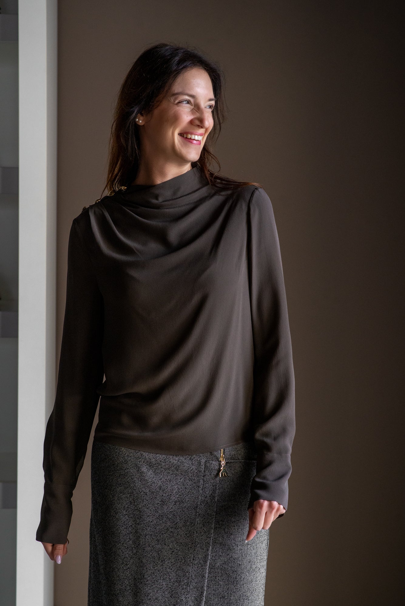 Camicia Fluida con Bottoni dorati – Patrizia Pepe
