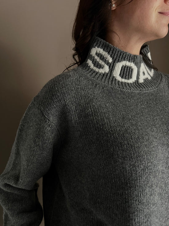 Maglione oversize So Allure collo alto grigio