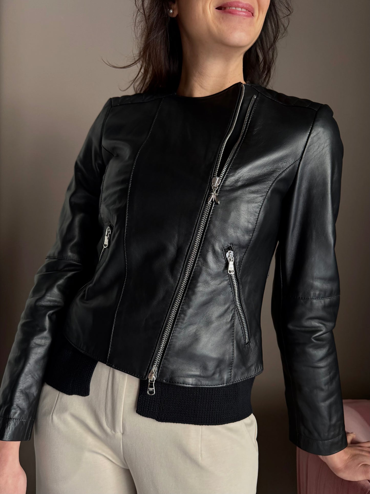 Giacca biker in pelle