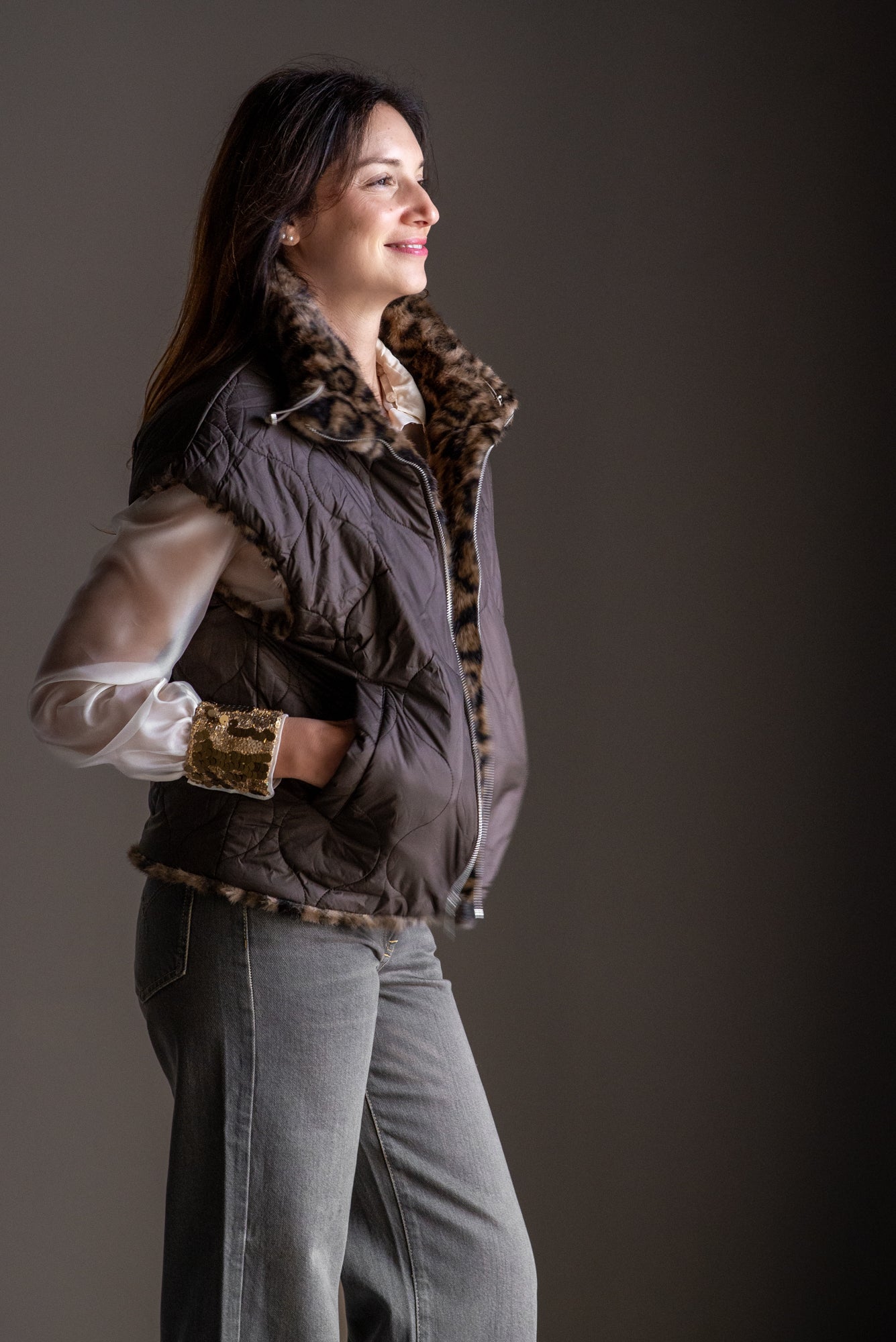 Gilet ecofur reversibile