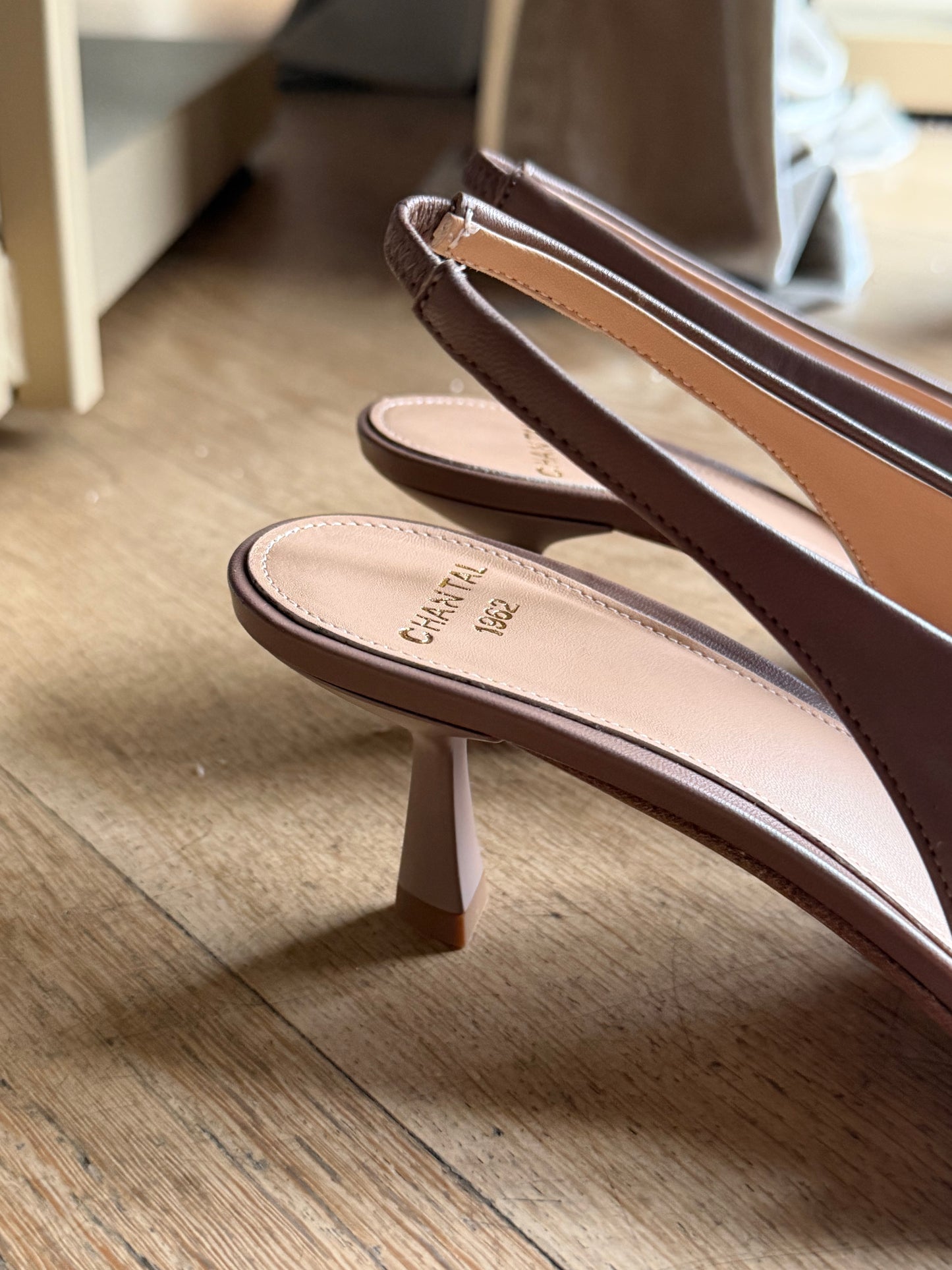Slingback nude in capretto