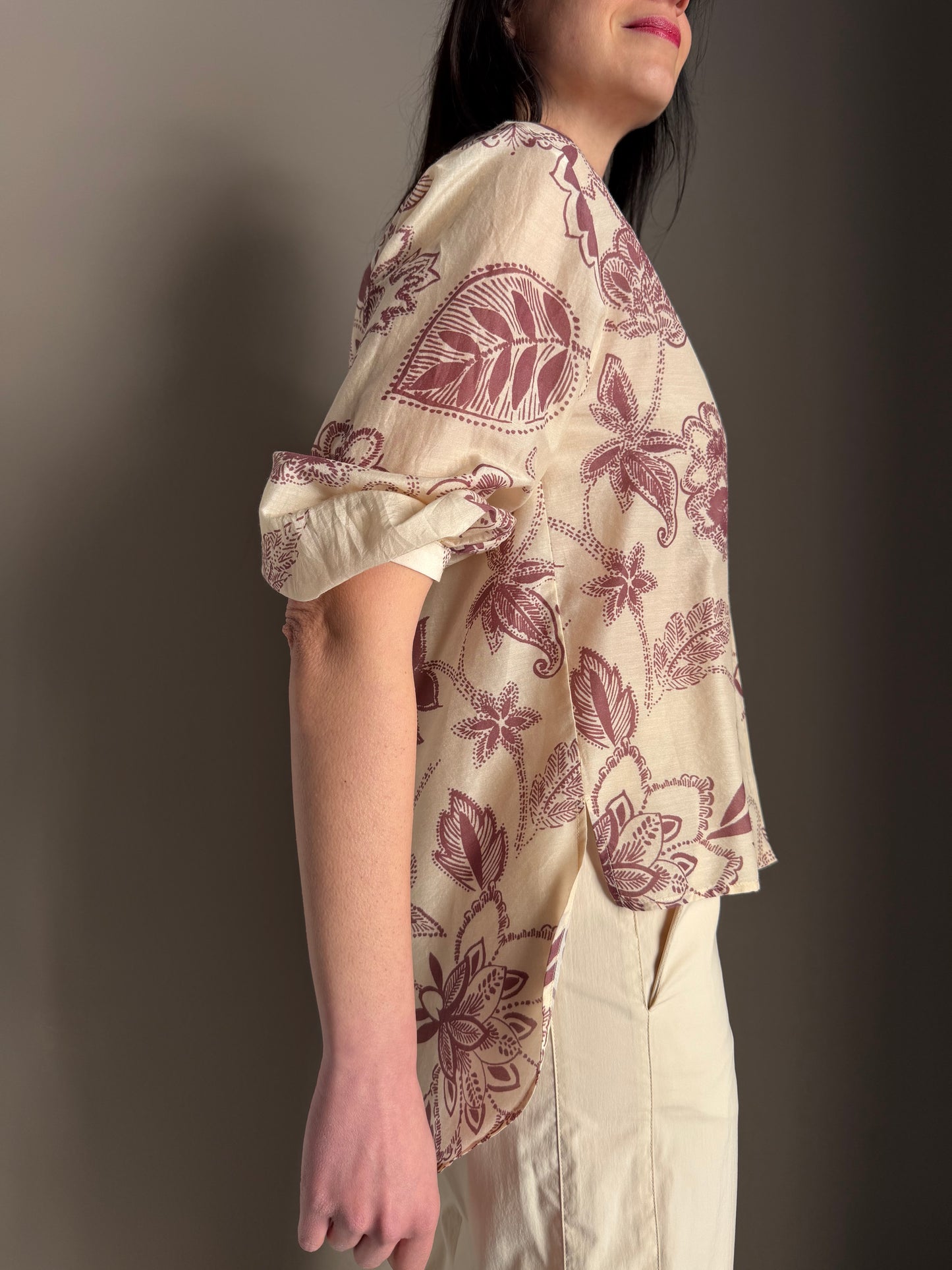 Camicia Manica a tre quanti in Fantasia