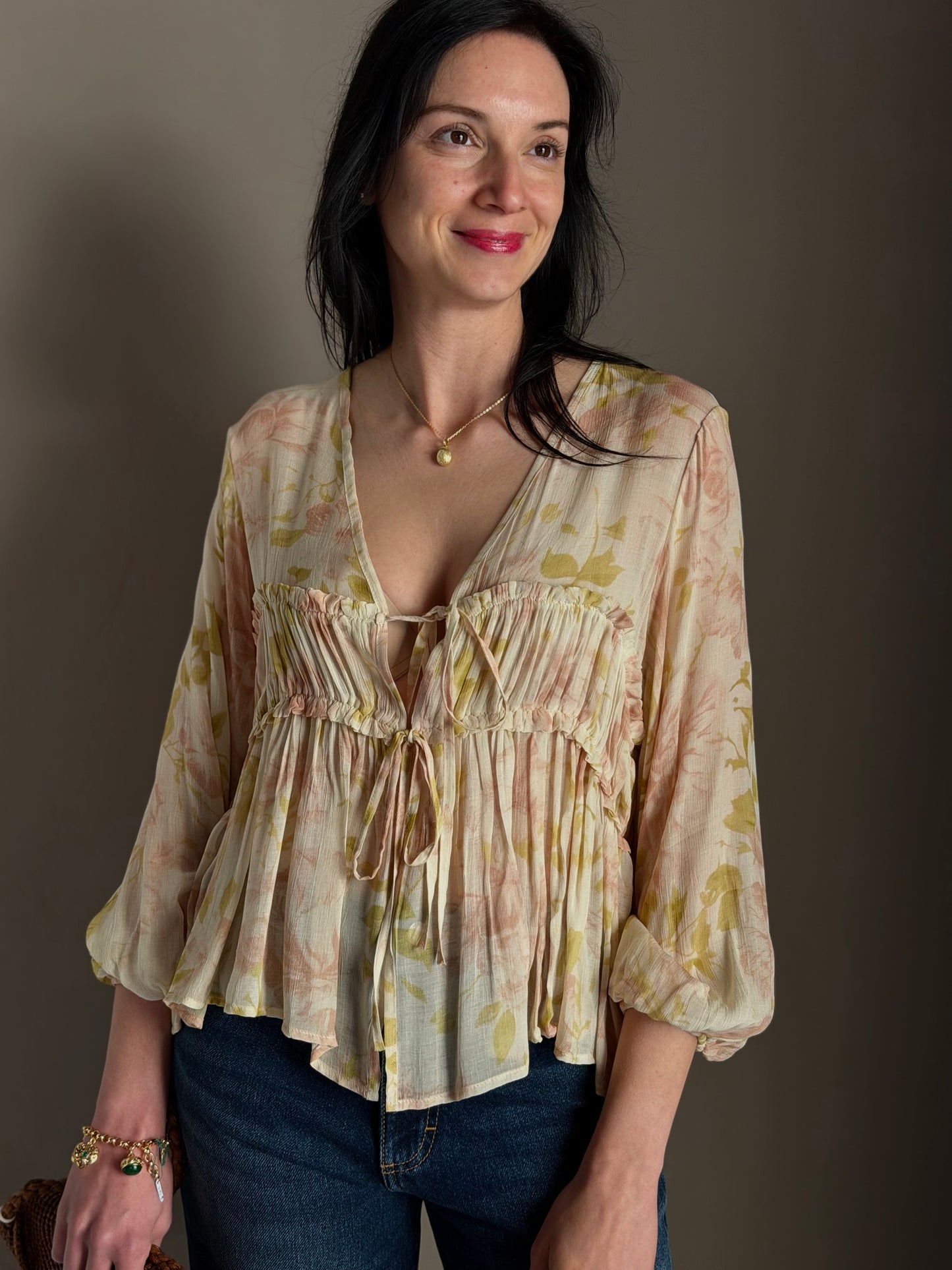 Camicia in viscosa floreale