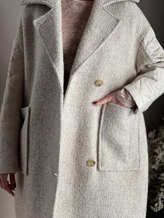 Cappotto midi in misto lana