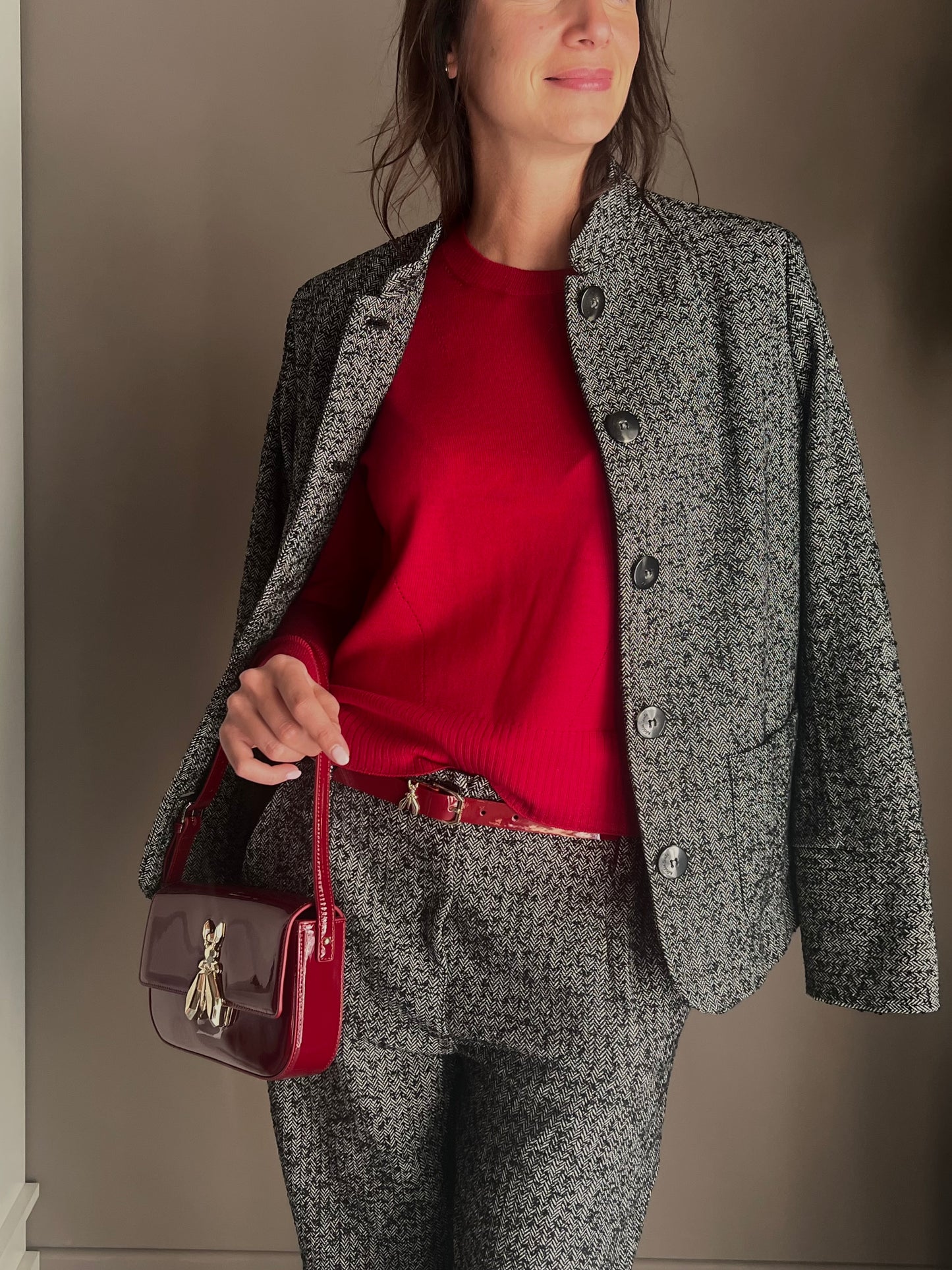 Maglia in lana girocollo Rossa Patrizia Pepe