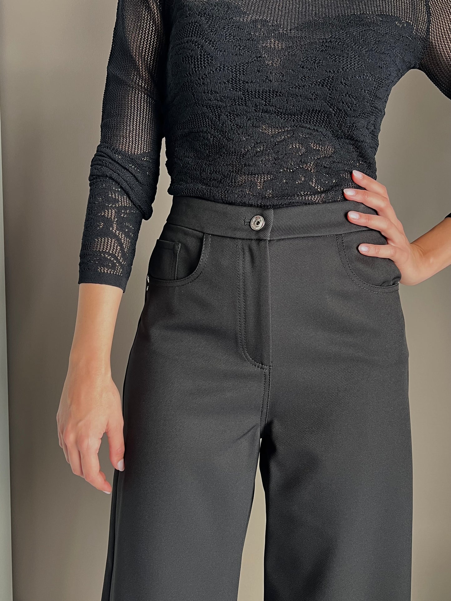 Pantalone palazzo effetto jeans