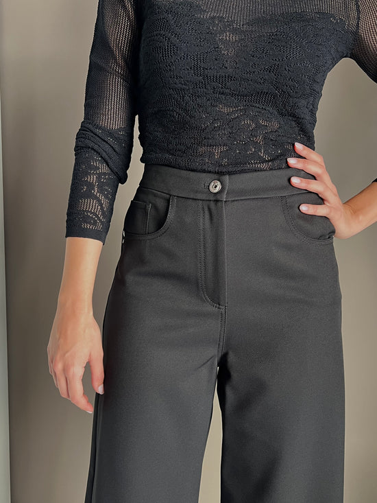 Pantalone palazzo effetto jeans