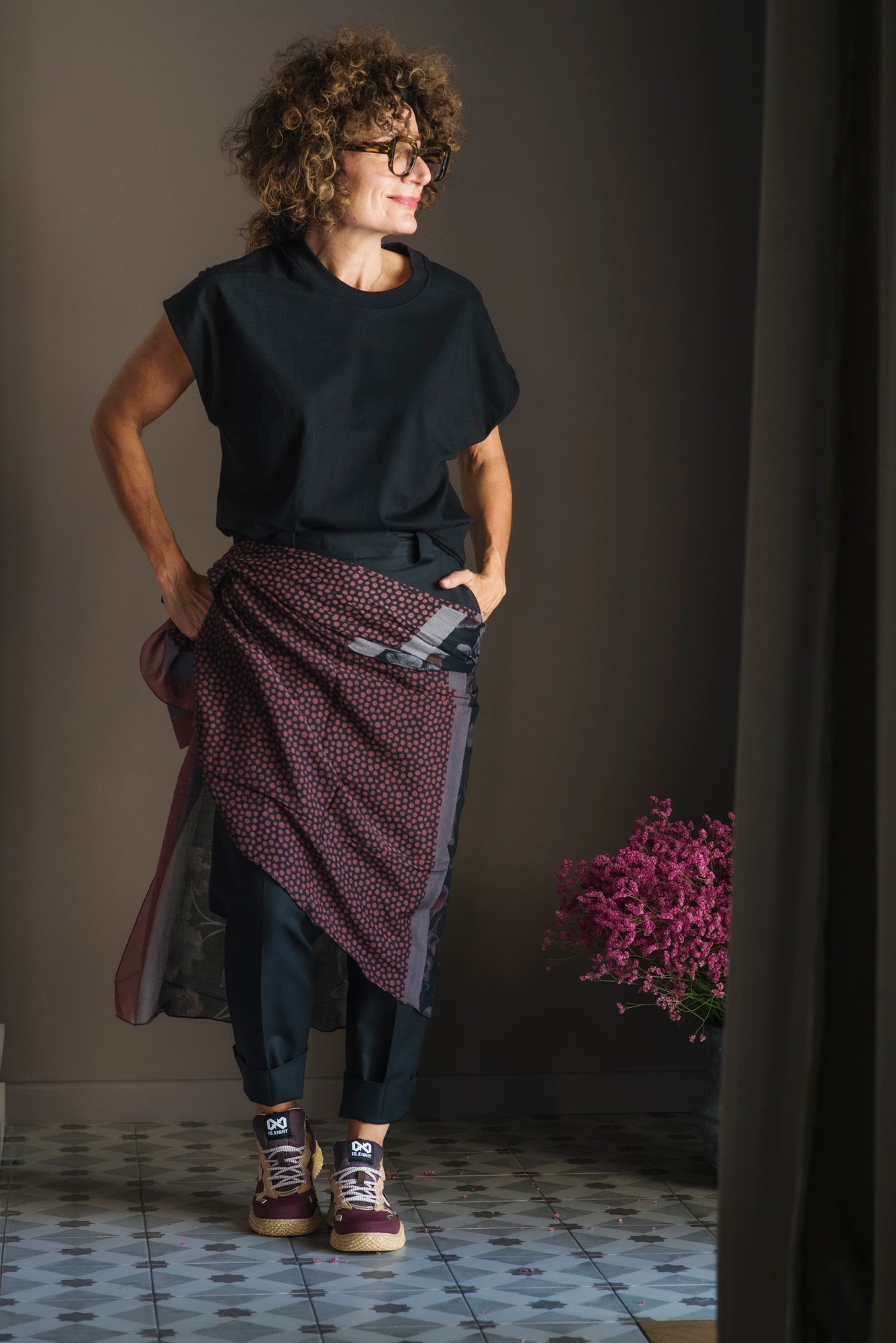 T-shirt in cotone oversize nera