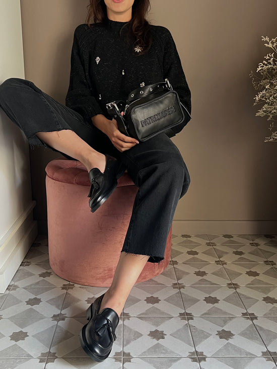 Mocassino in pelle con nappe