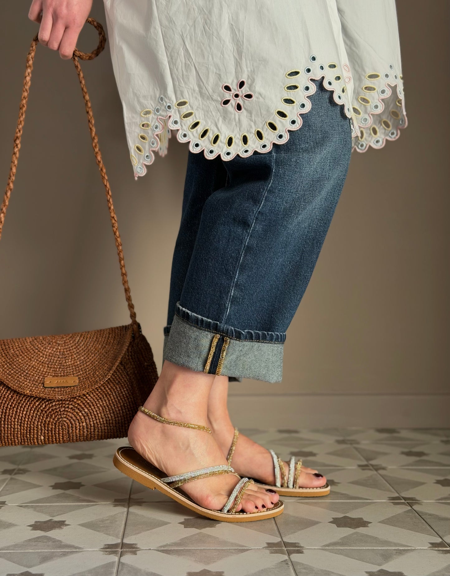 Sandalo Flat oro/argento Le Salentine