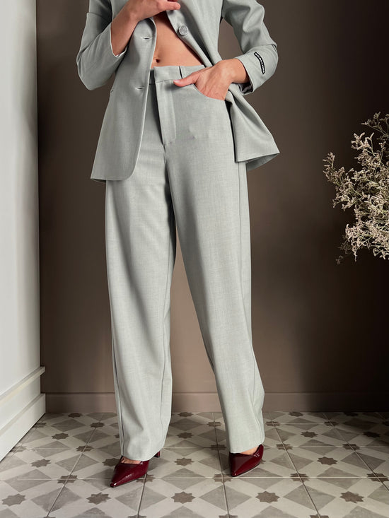 Pantalone morbido salvia