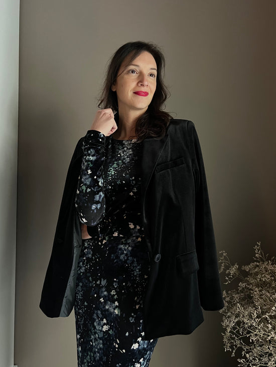 Giacca oversize in velluto nero So Allure