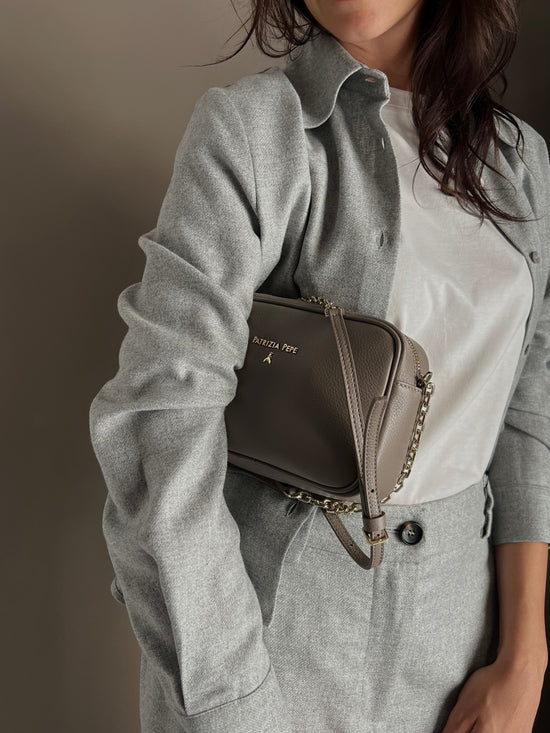 Tracolla piccola camera case taupe