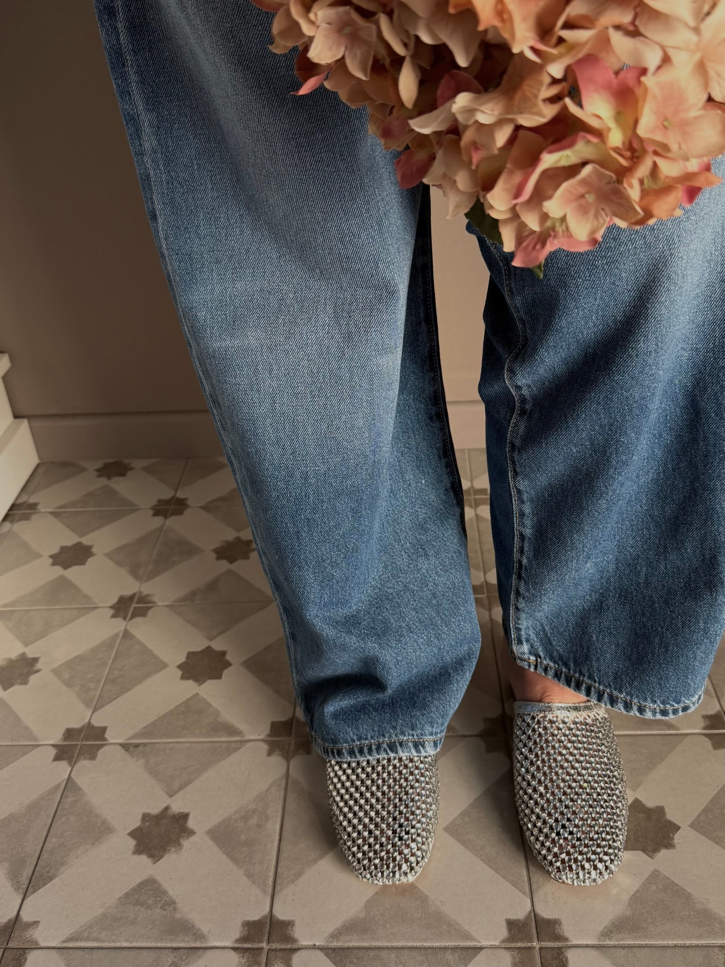 Mules flat in rete metallica