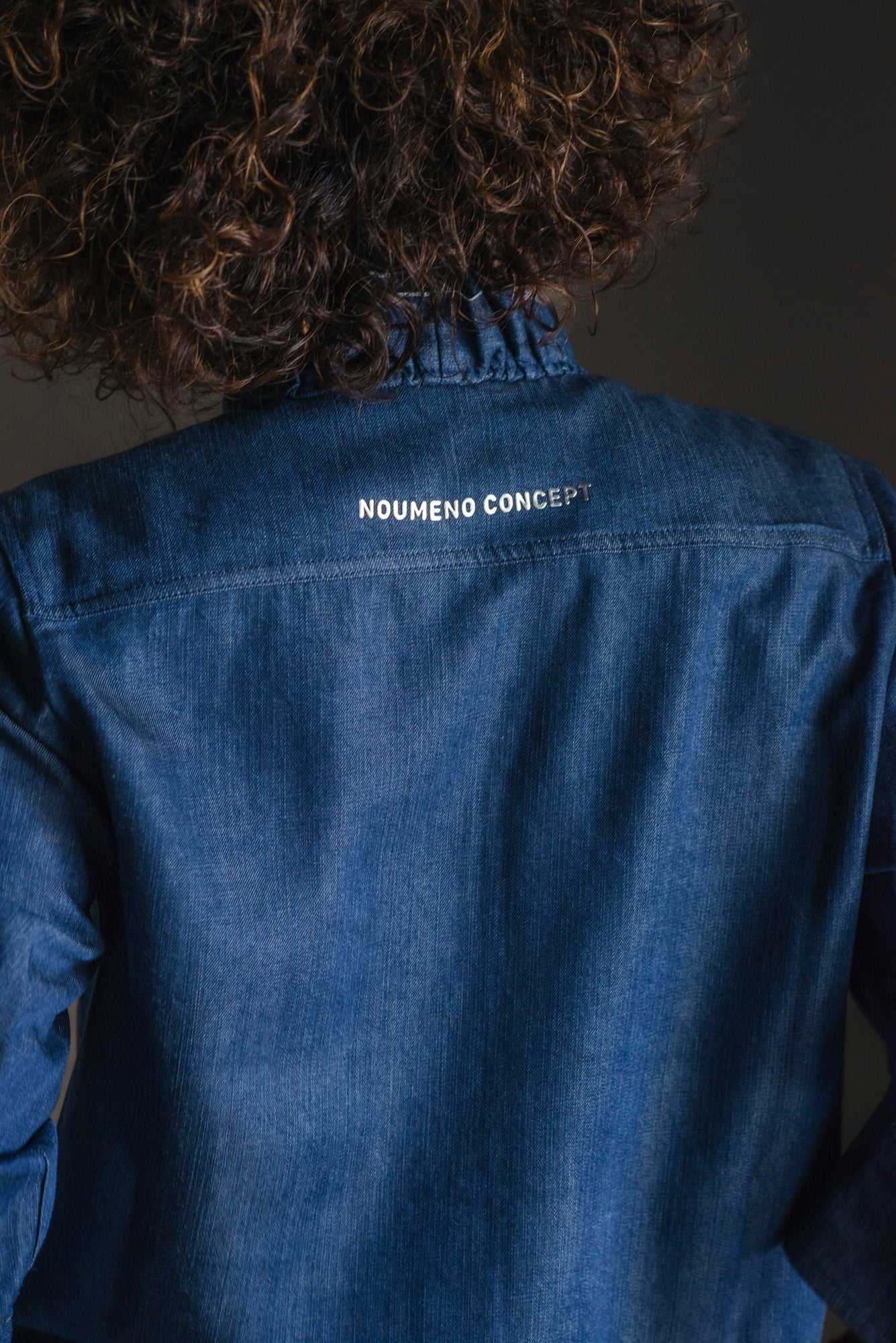 Camicia in denim con rouches