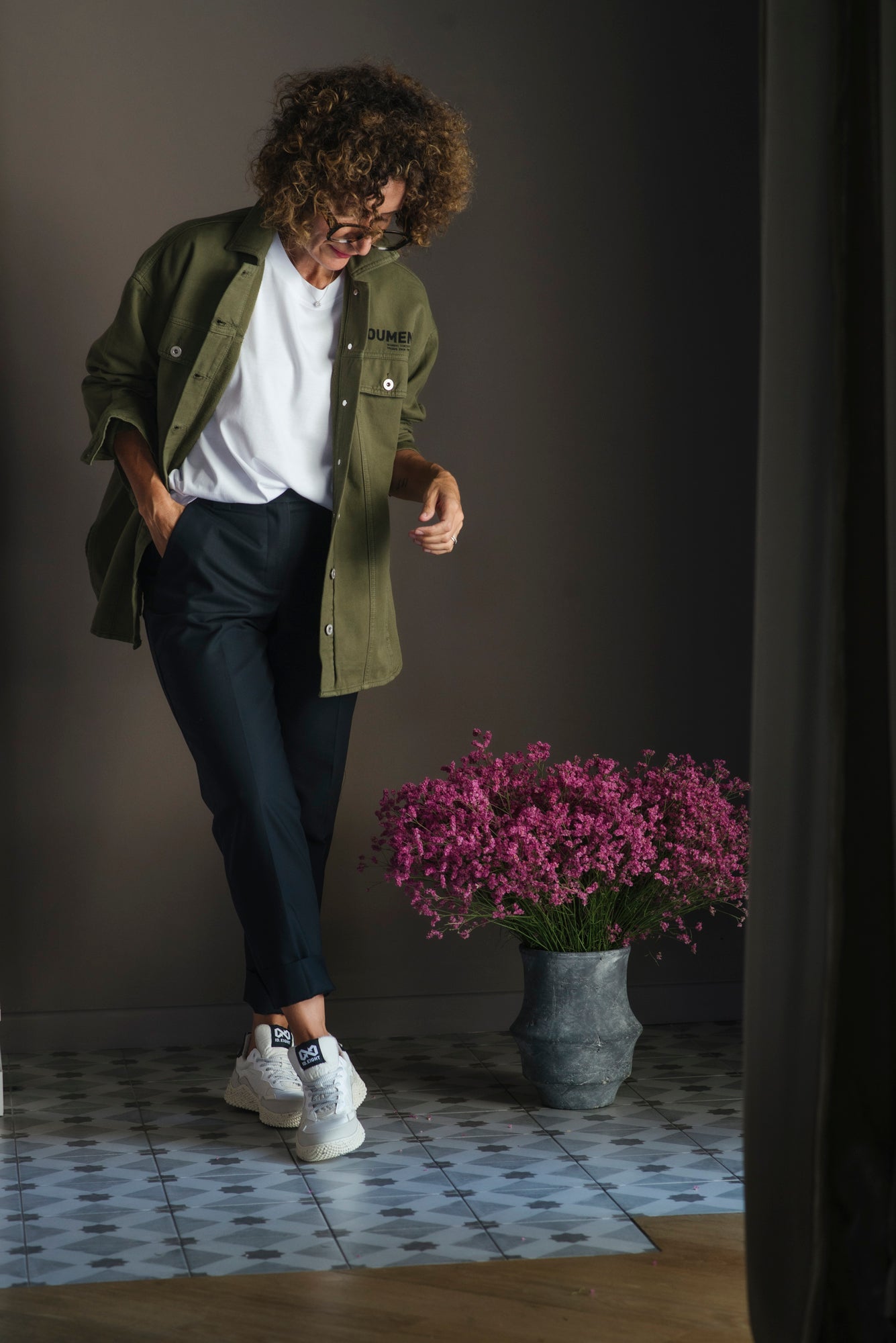 Pantalone chino in cotone nero