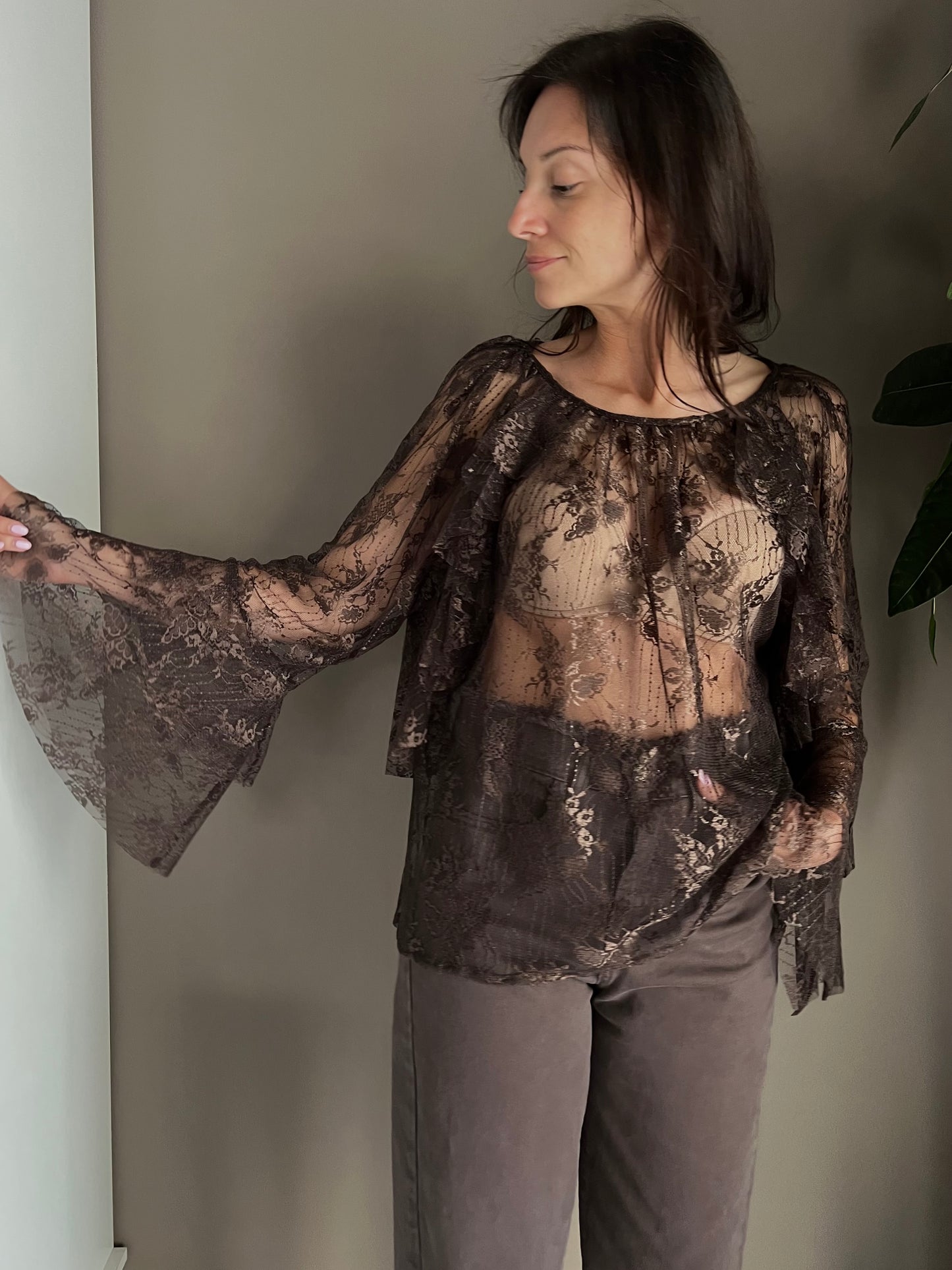 Blusa in pizzo So Allure fondente