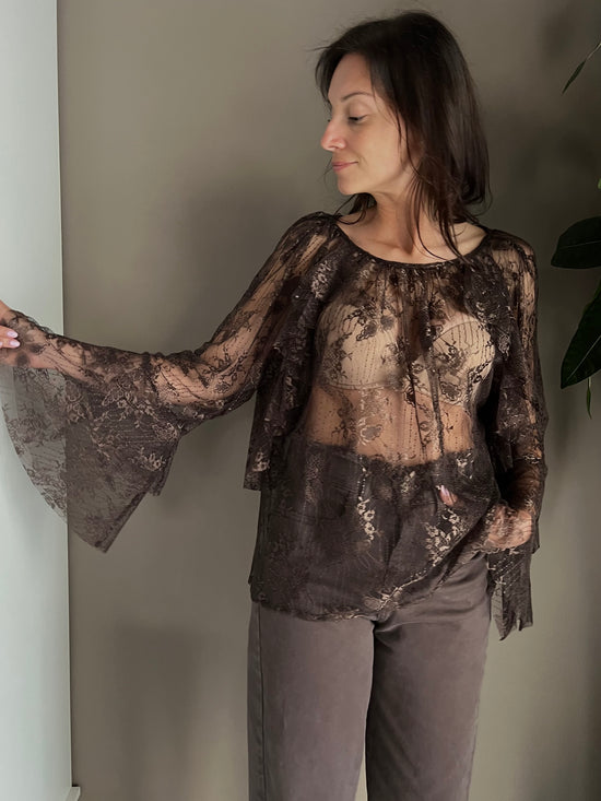 Blusa in pizzo So Allure fondente