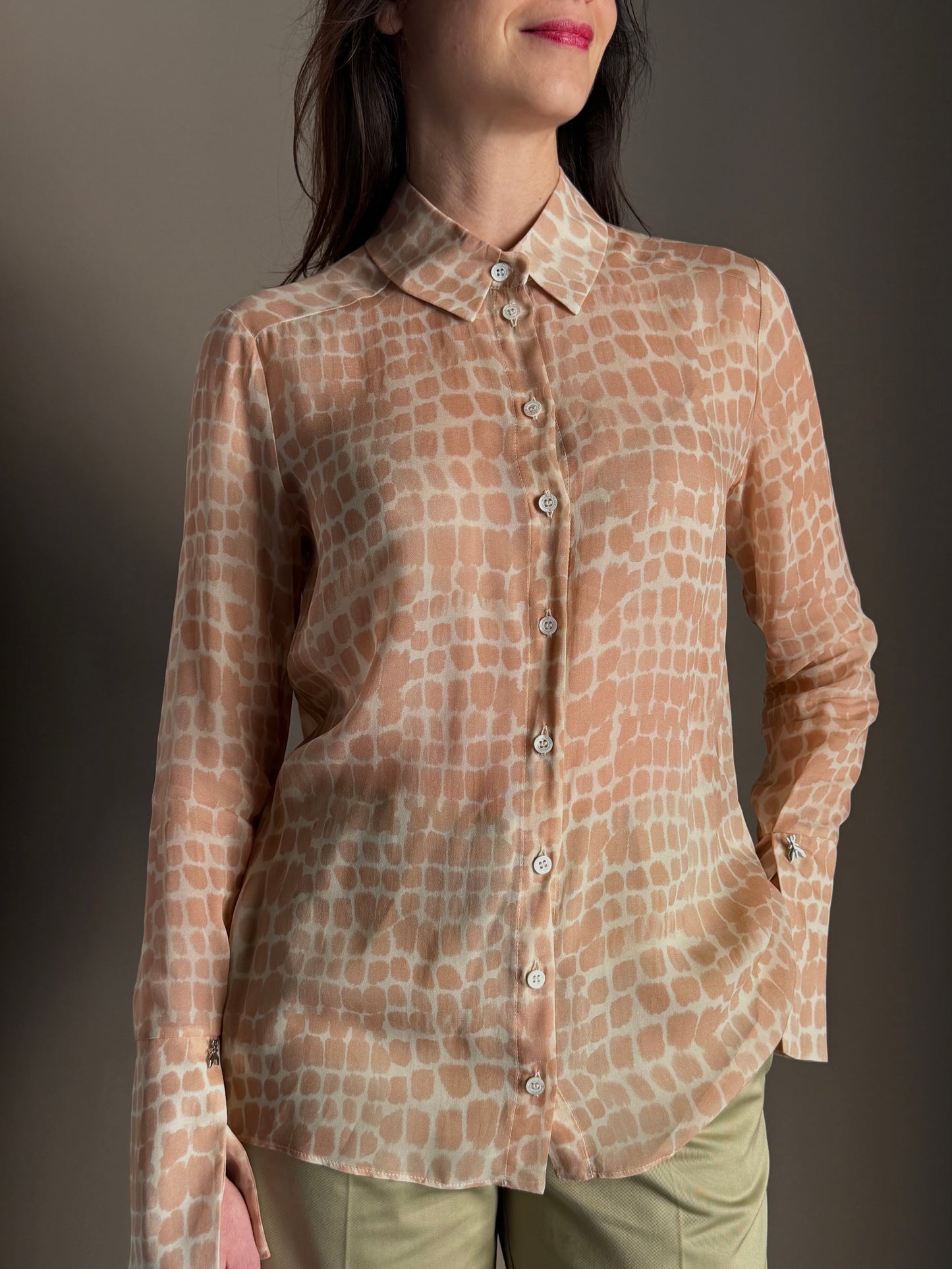 Camicia in viscosa stampa cocco