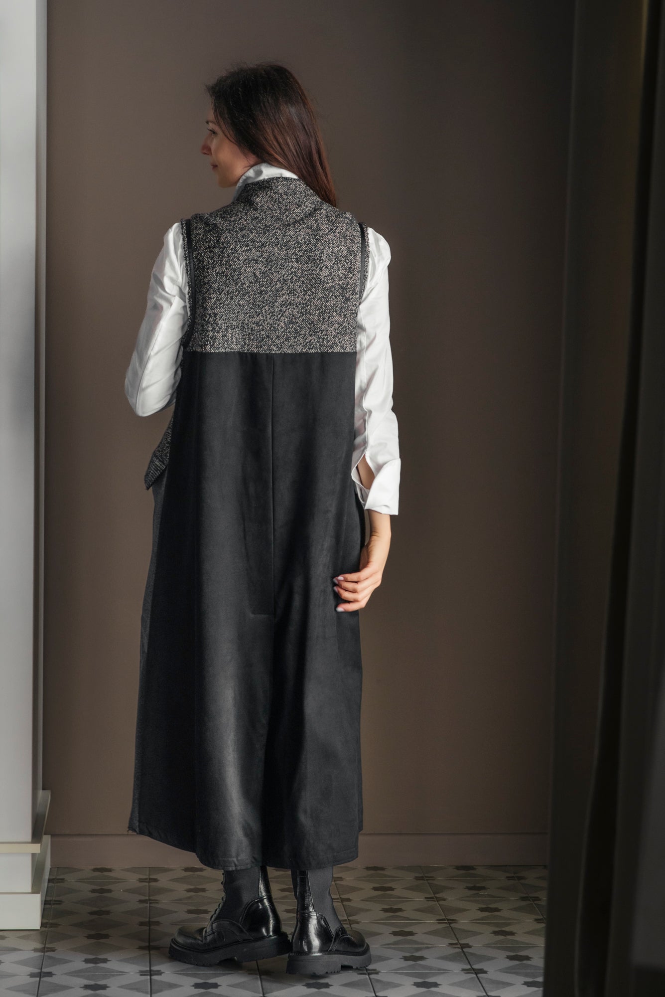 Cappotto senza maniche Patchwork