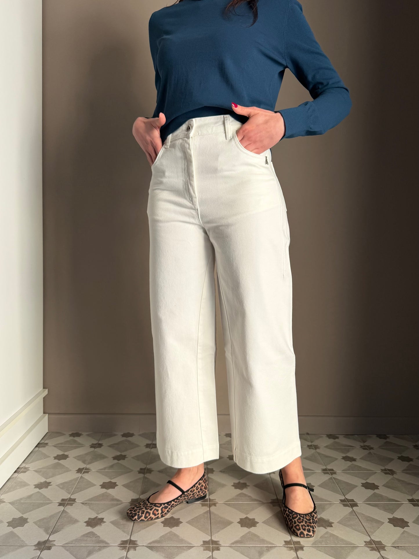Denim crop in cotone Patrizia Pepe
