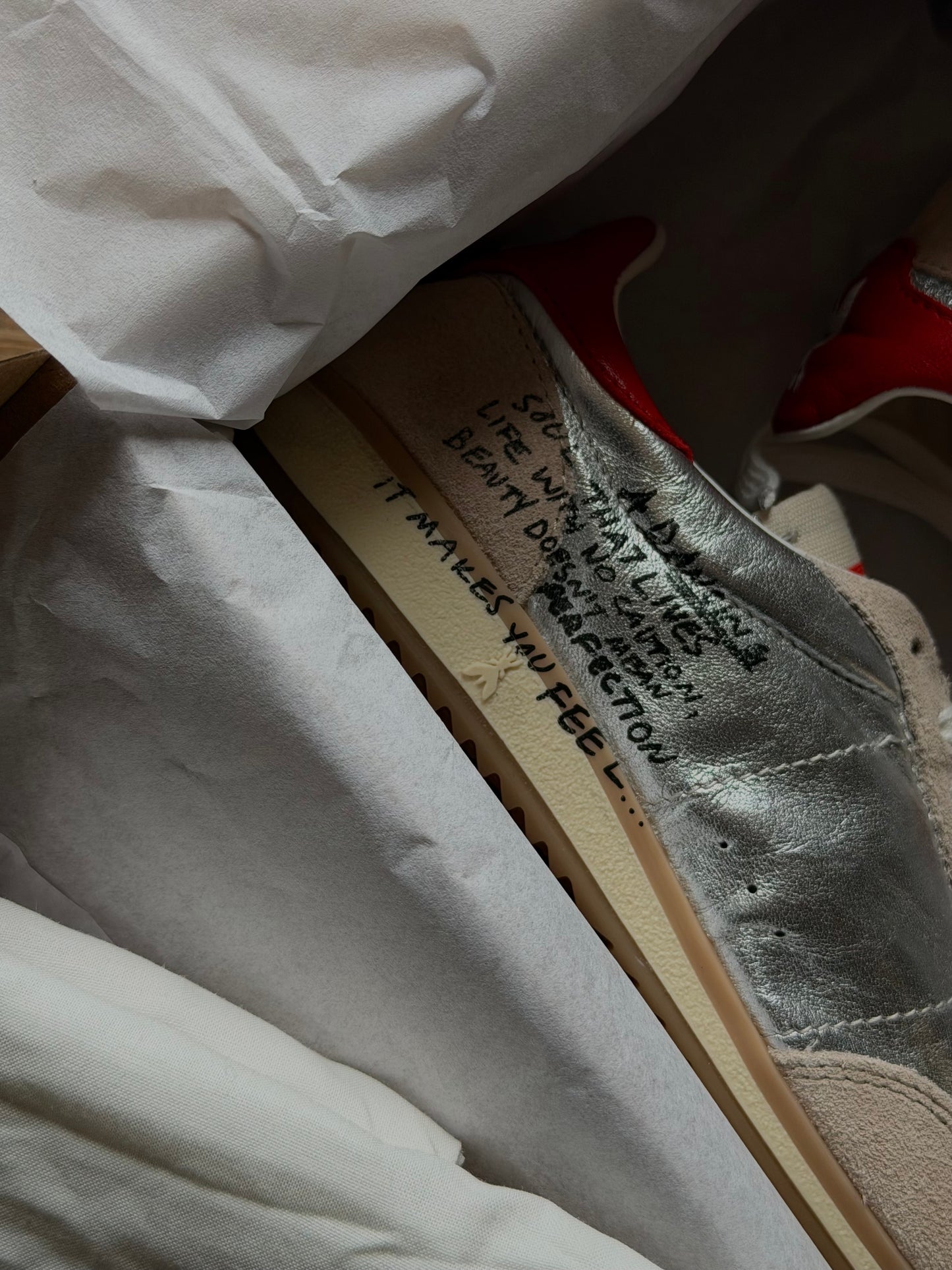 Running Skin Sneakers Silver e Red