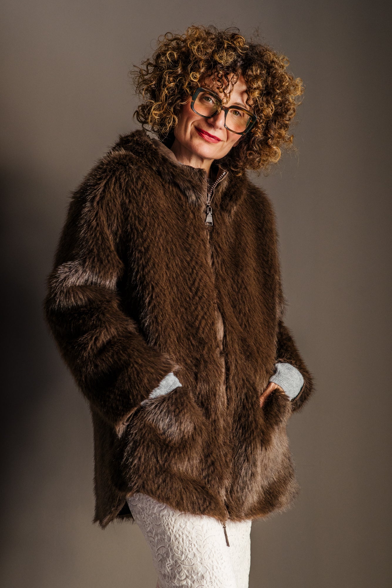 Ecofur con cappuccio reversibile