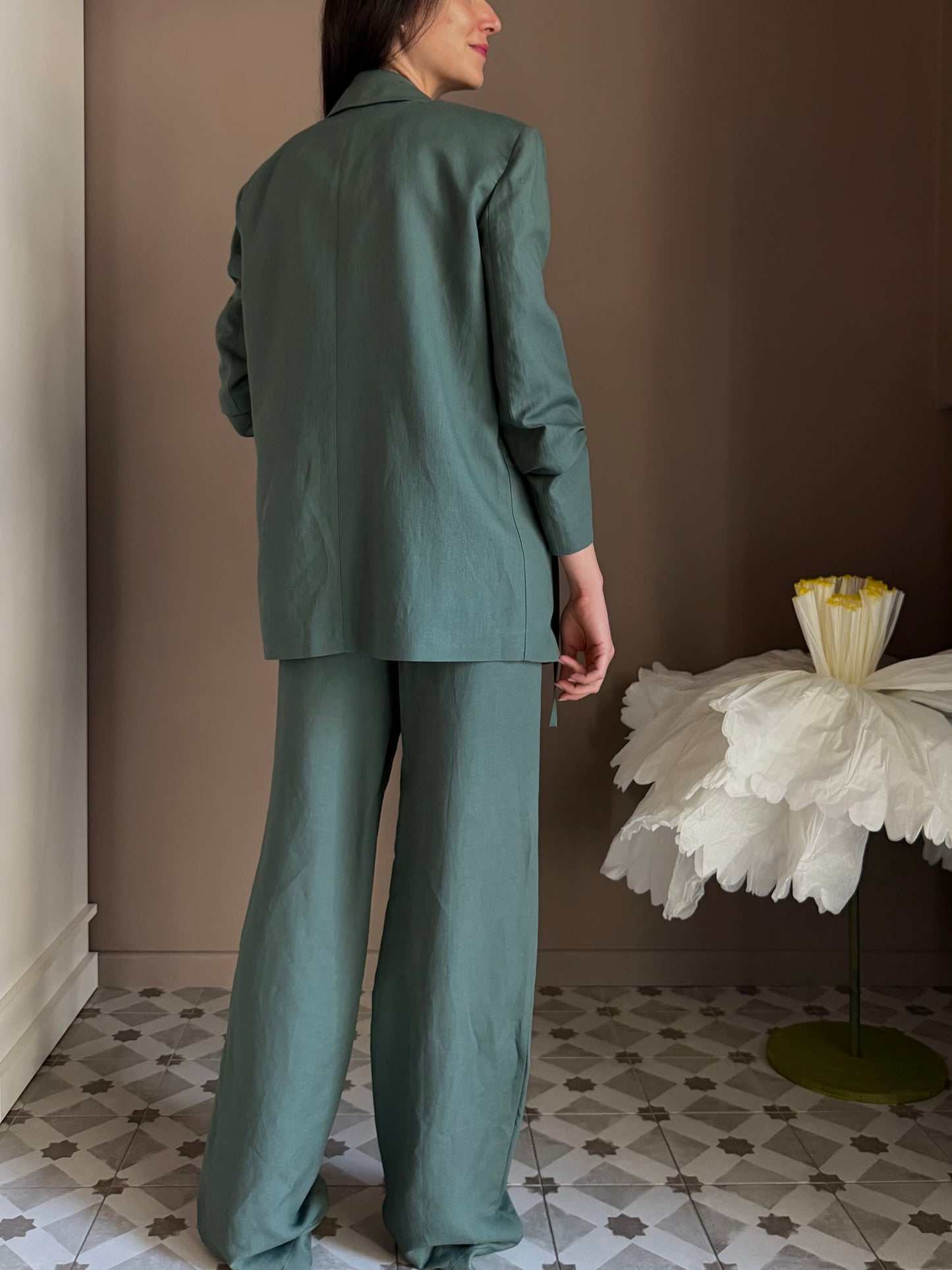 Blazer Patrizia Pepe in Lino e Viscosa – Verde Salvia