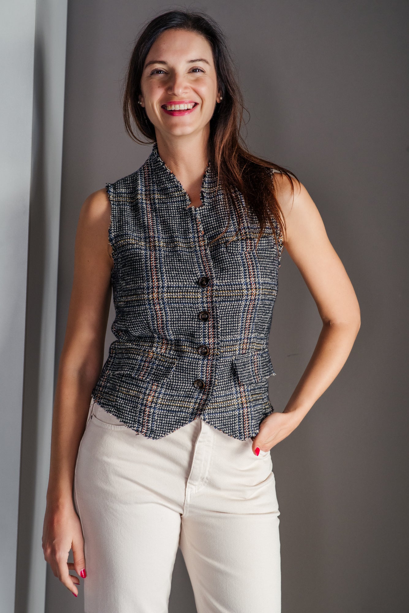 Gilet sagomato in misto lana A. Santi