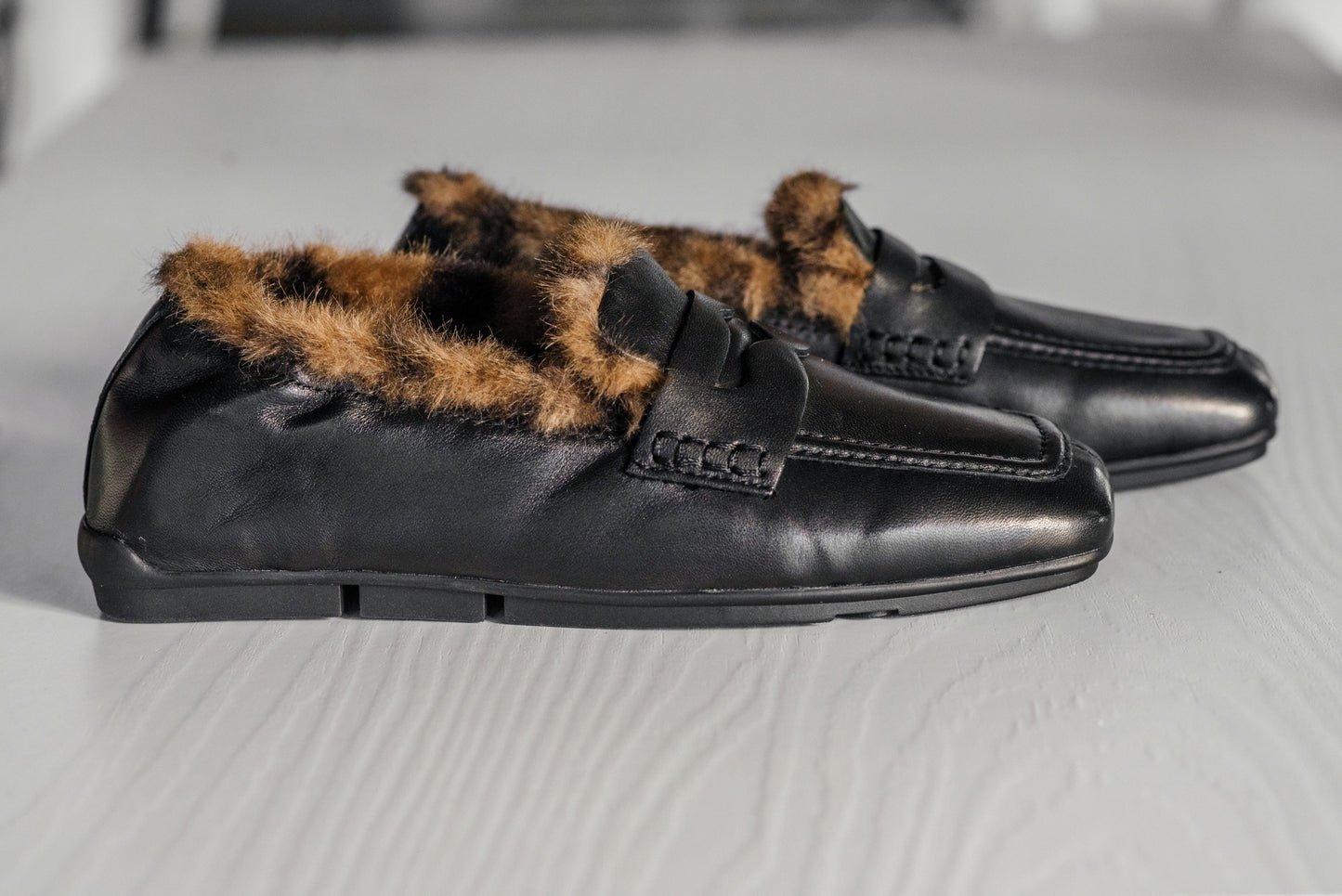 Mocassino Ash in Pelle con Interno Leopardato