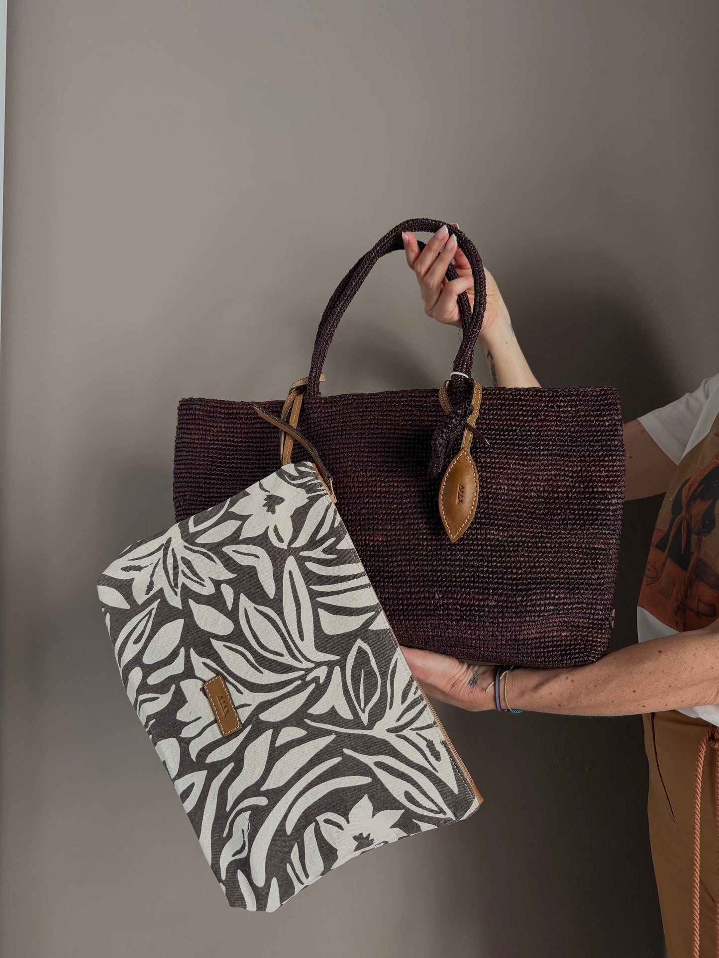 Borsa in Rafia Alma Ebony