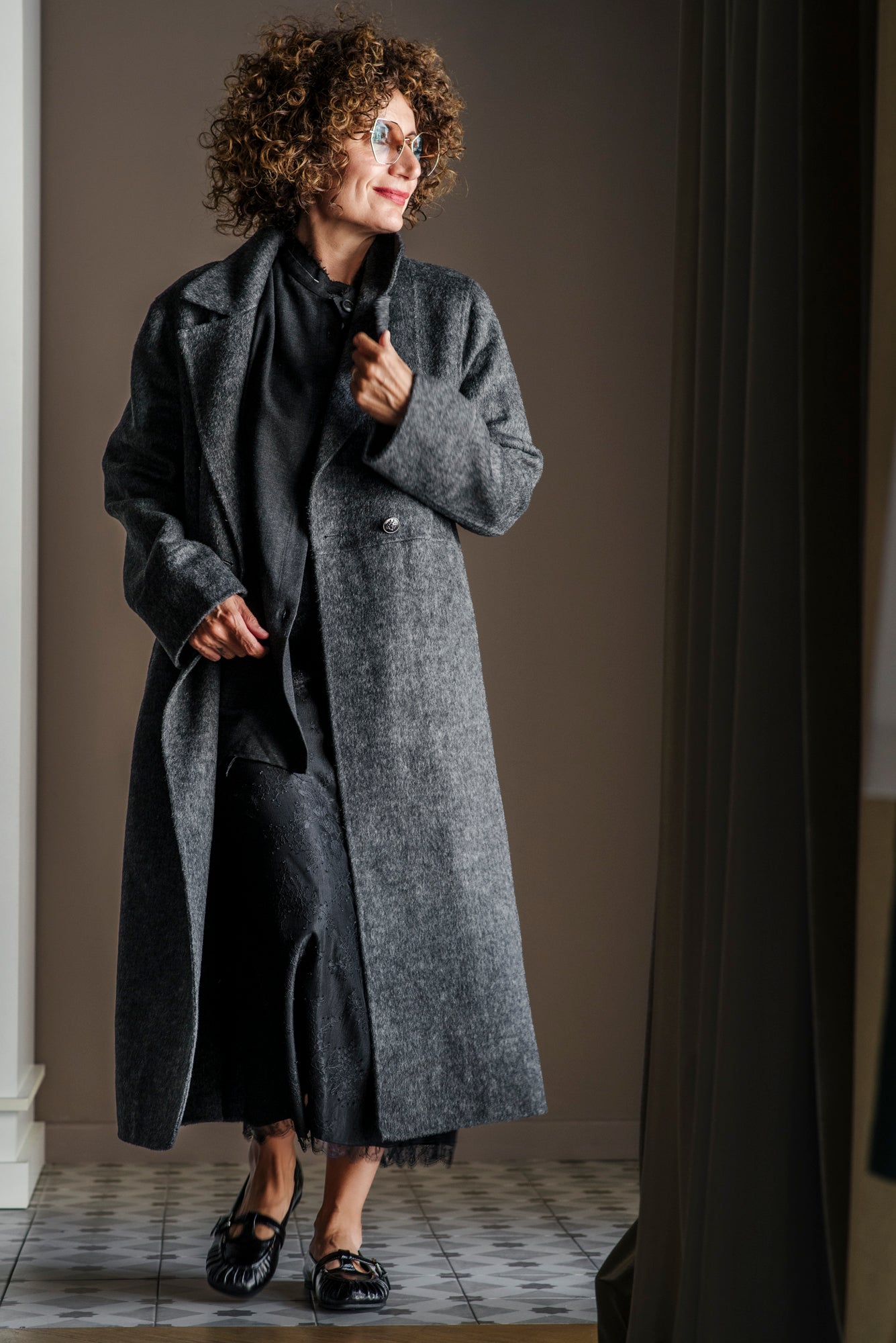 Cappotto doppio petto in panno di lana