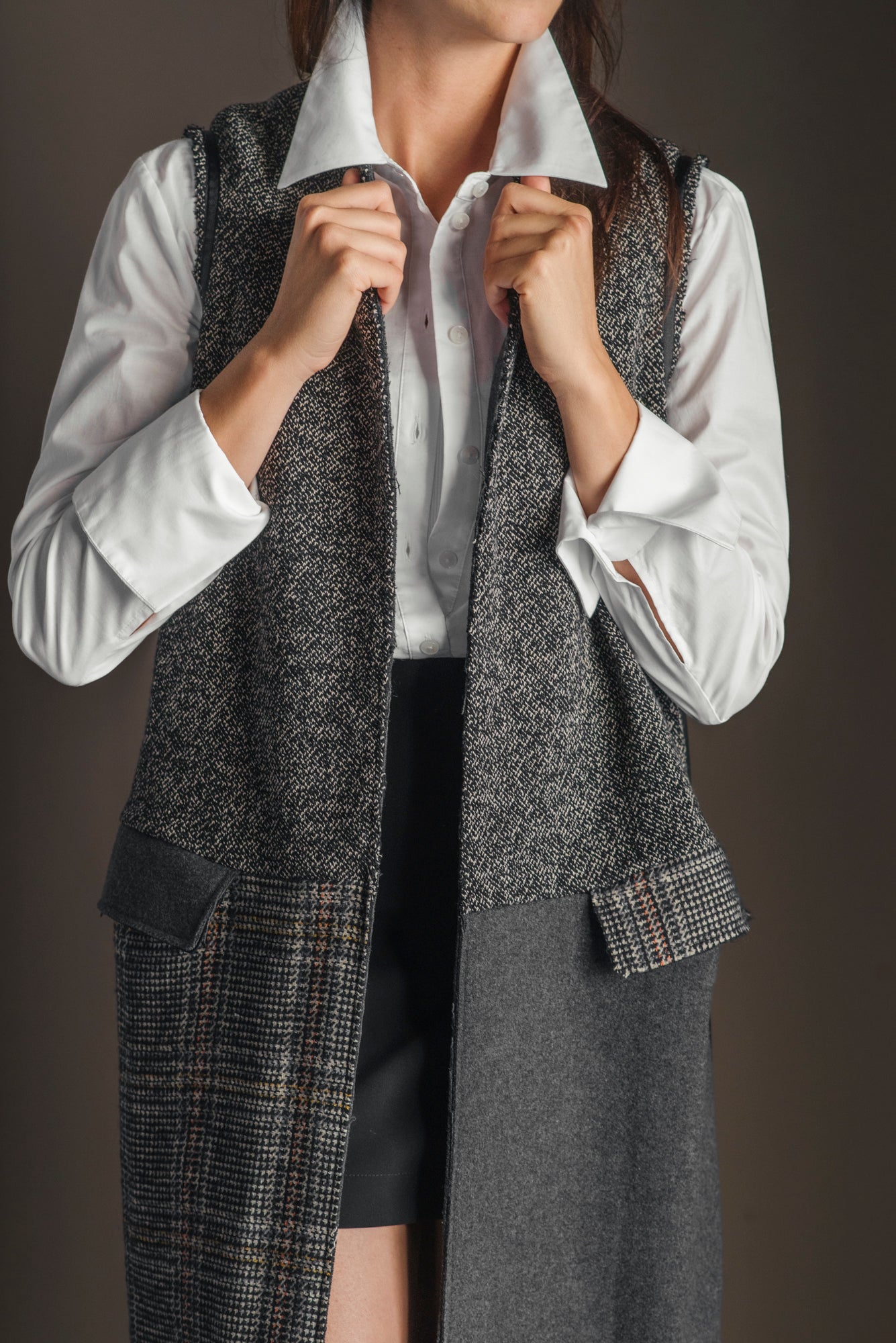 Cappotto senza maniche Patchwork