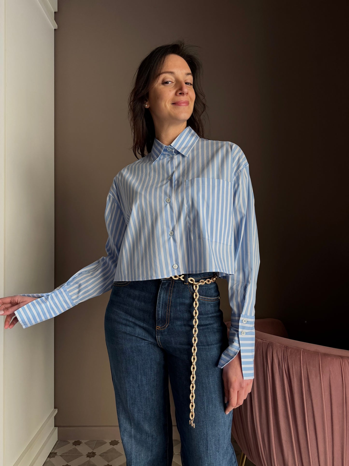 Camicia boxy cropped