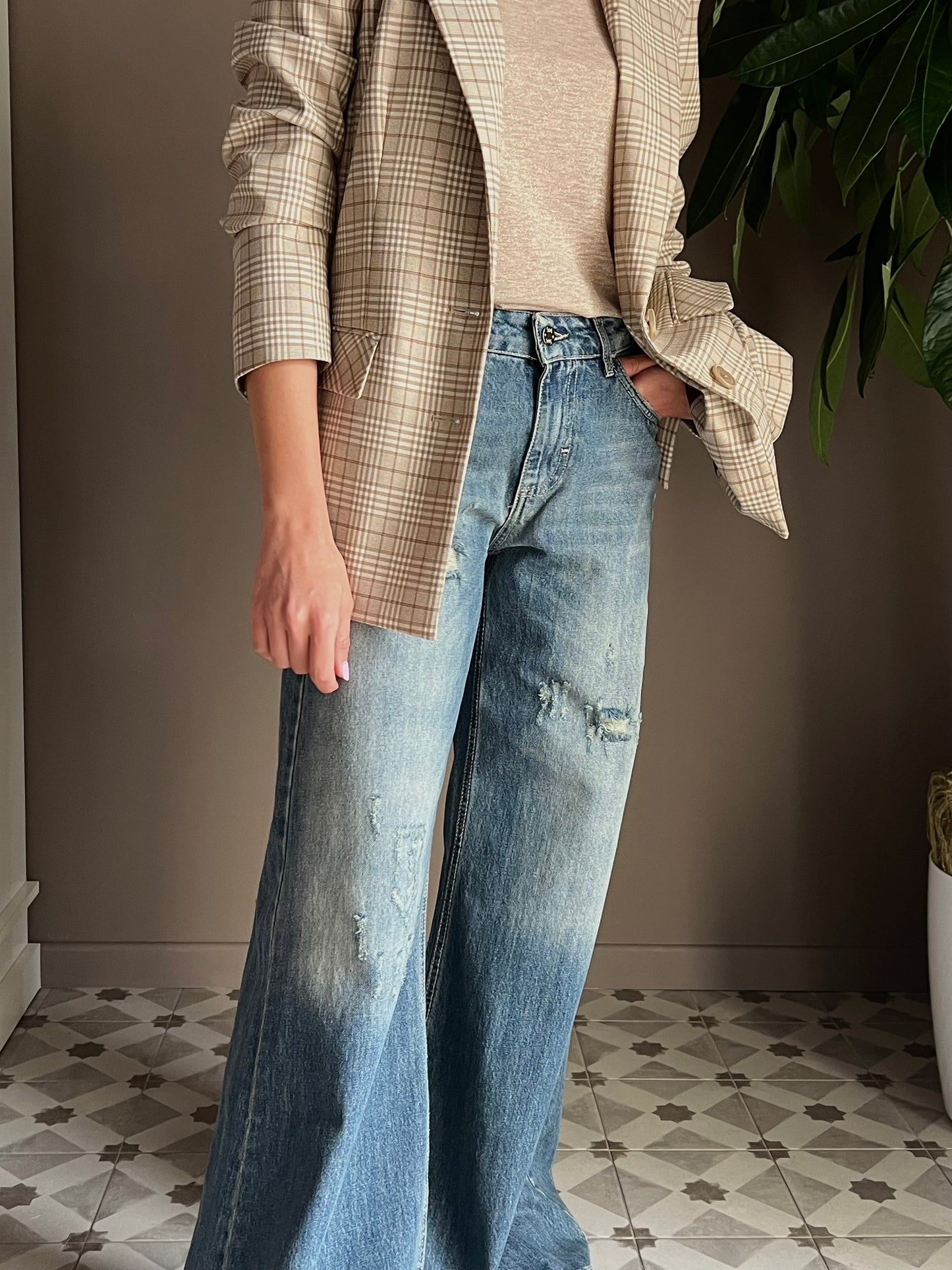 Pantalone in denim So Allure con elastico