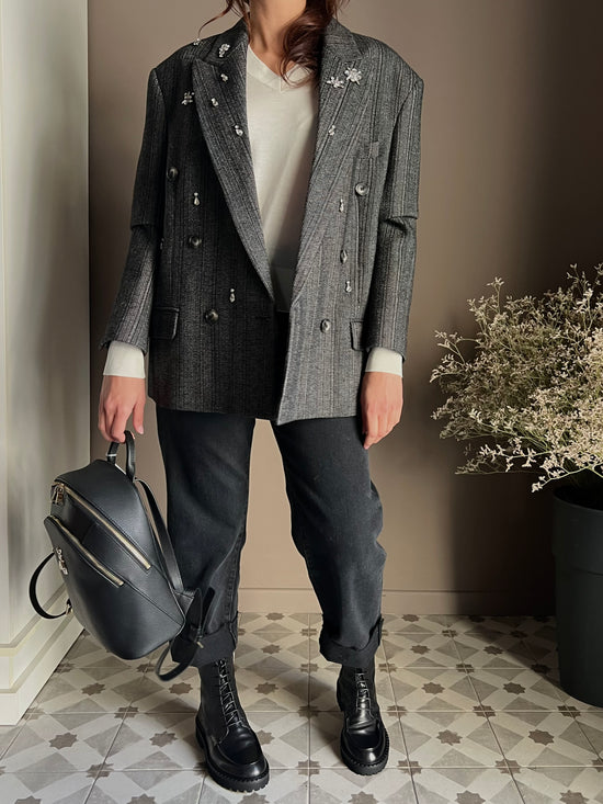 Giacca oversize con strass