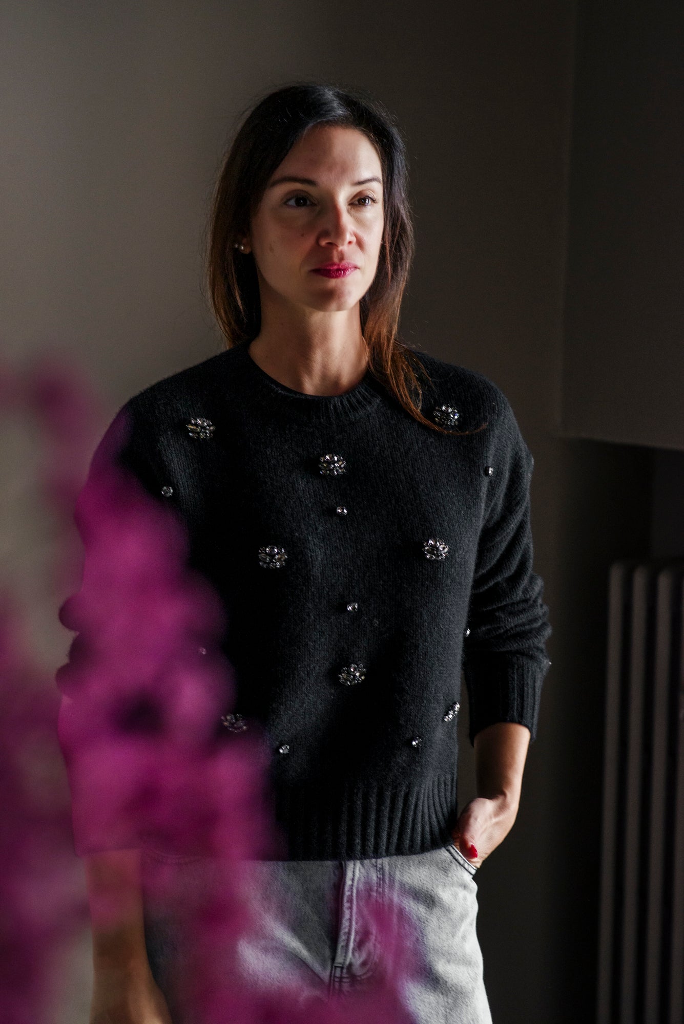 Maglia Nenette con Strass Applicati
