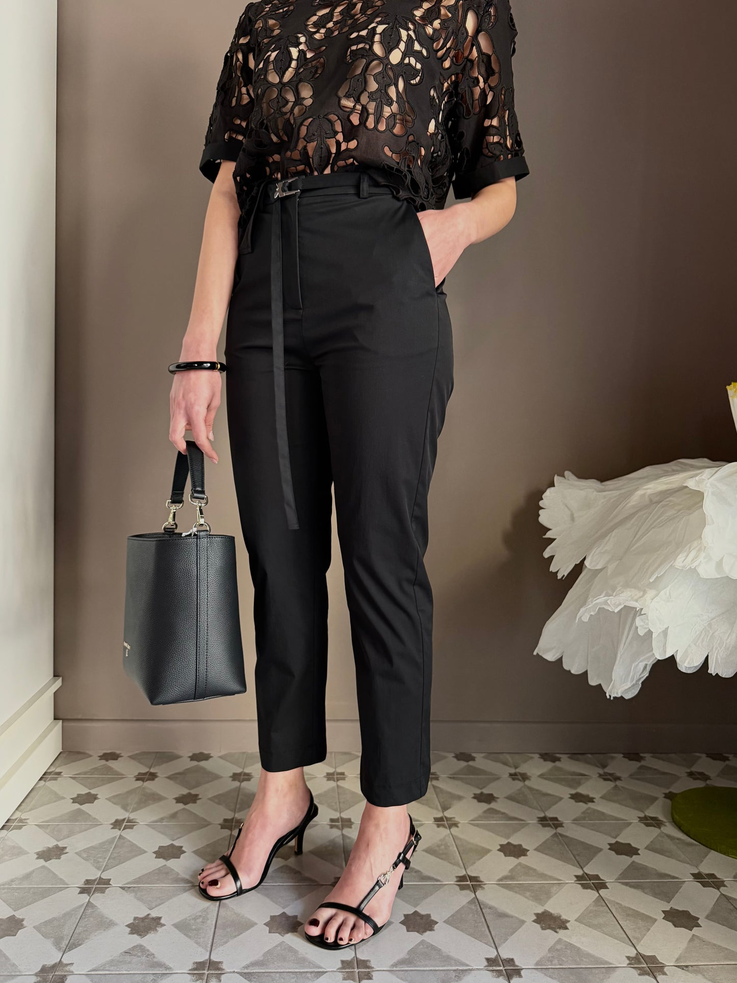 Pantalone slim fit in popeline ultralight