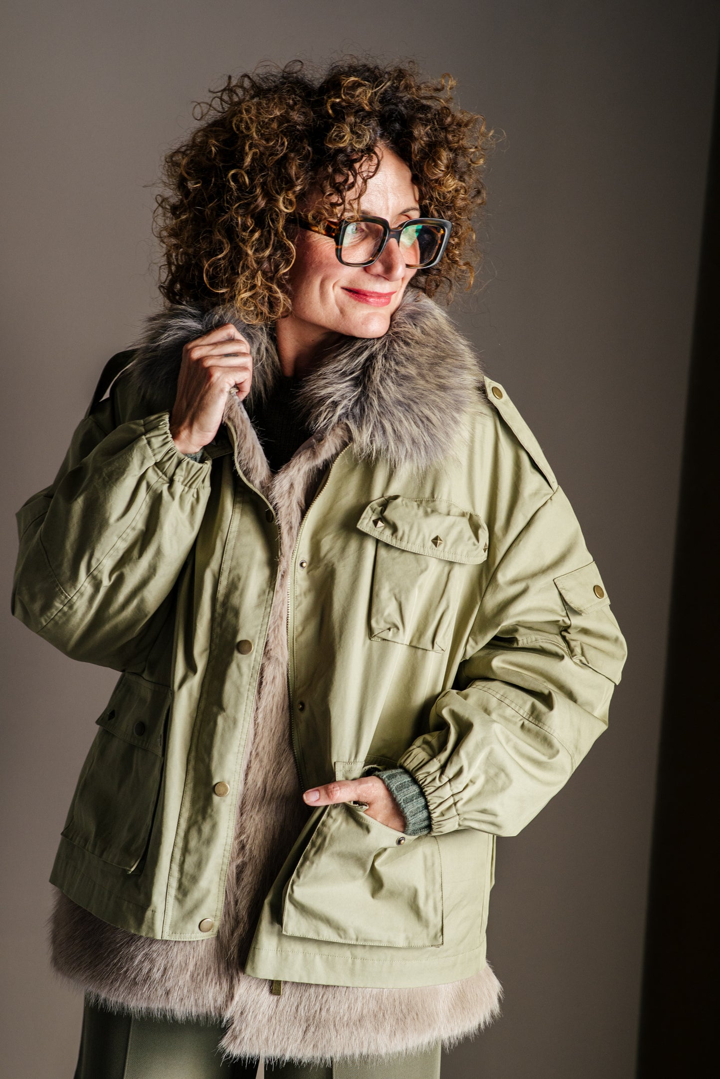 Parka 2 in 1 modulare con gilet in ecofur A. Santi