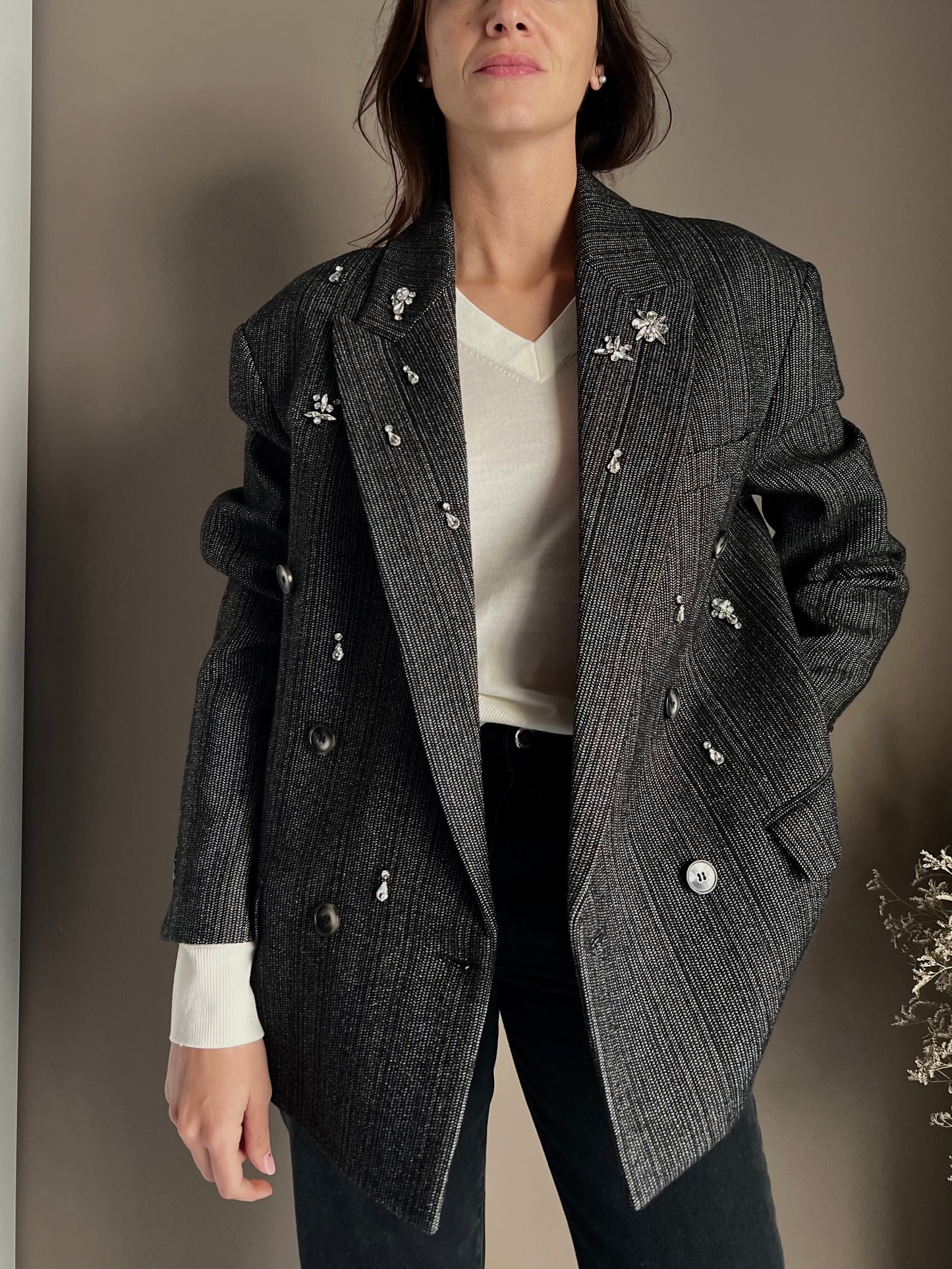 Giacca oversize con strass