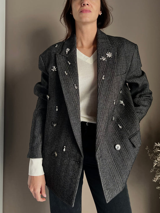Giacca oversize con strass