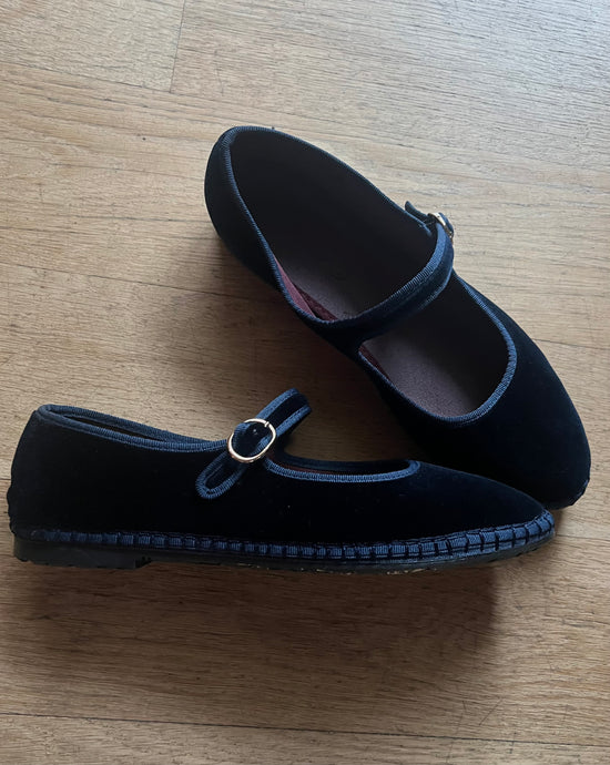Mary Jane in velluto Blu