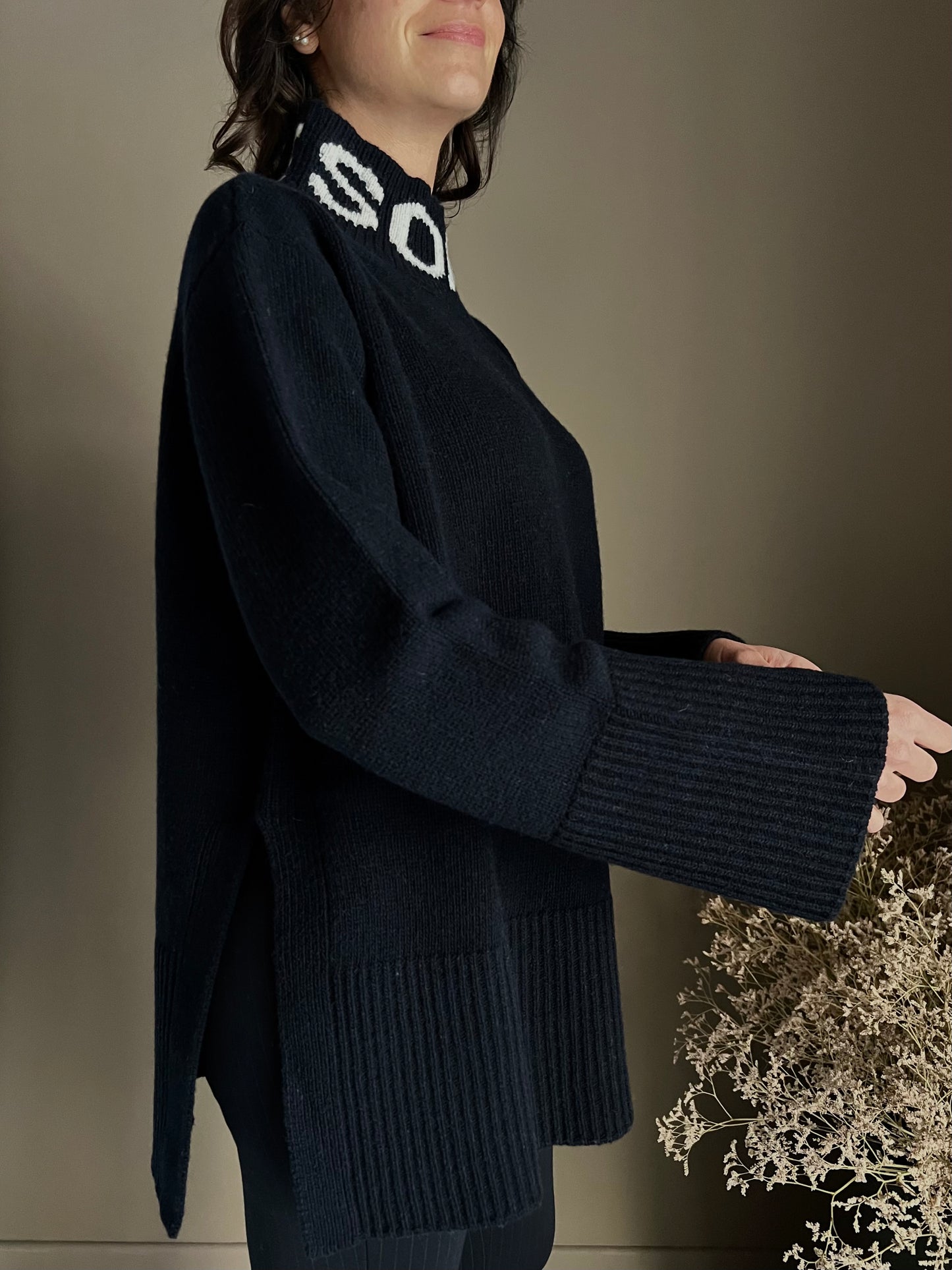 Maglione oversize So Allure con collo alto blu