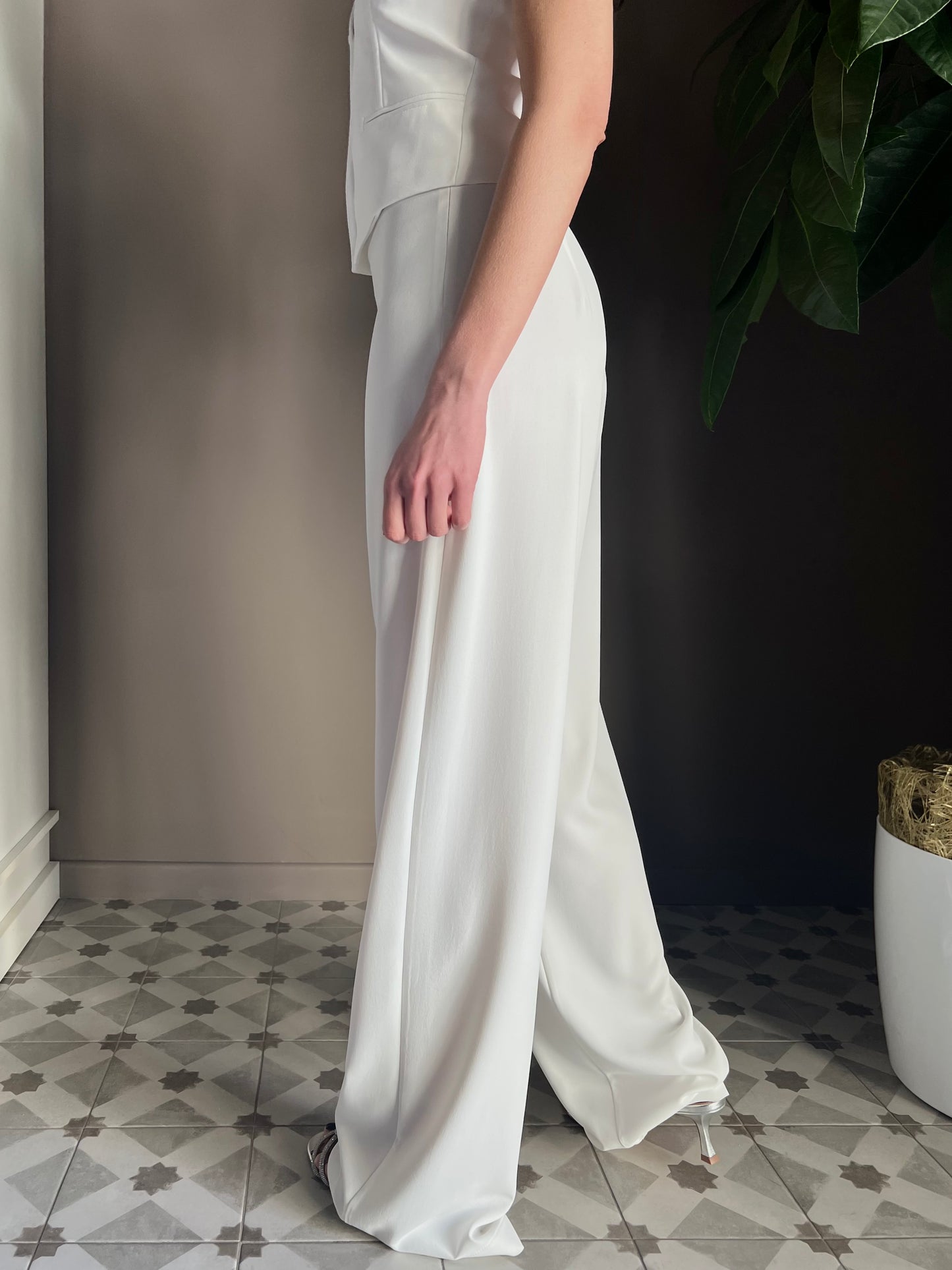 Pantaloni dritti in crepe