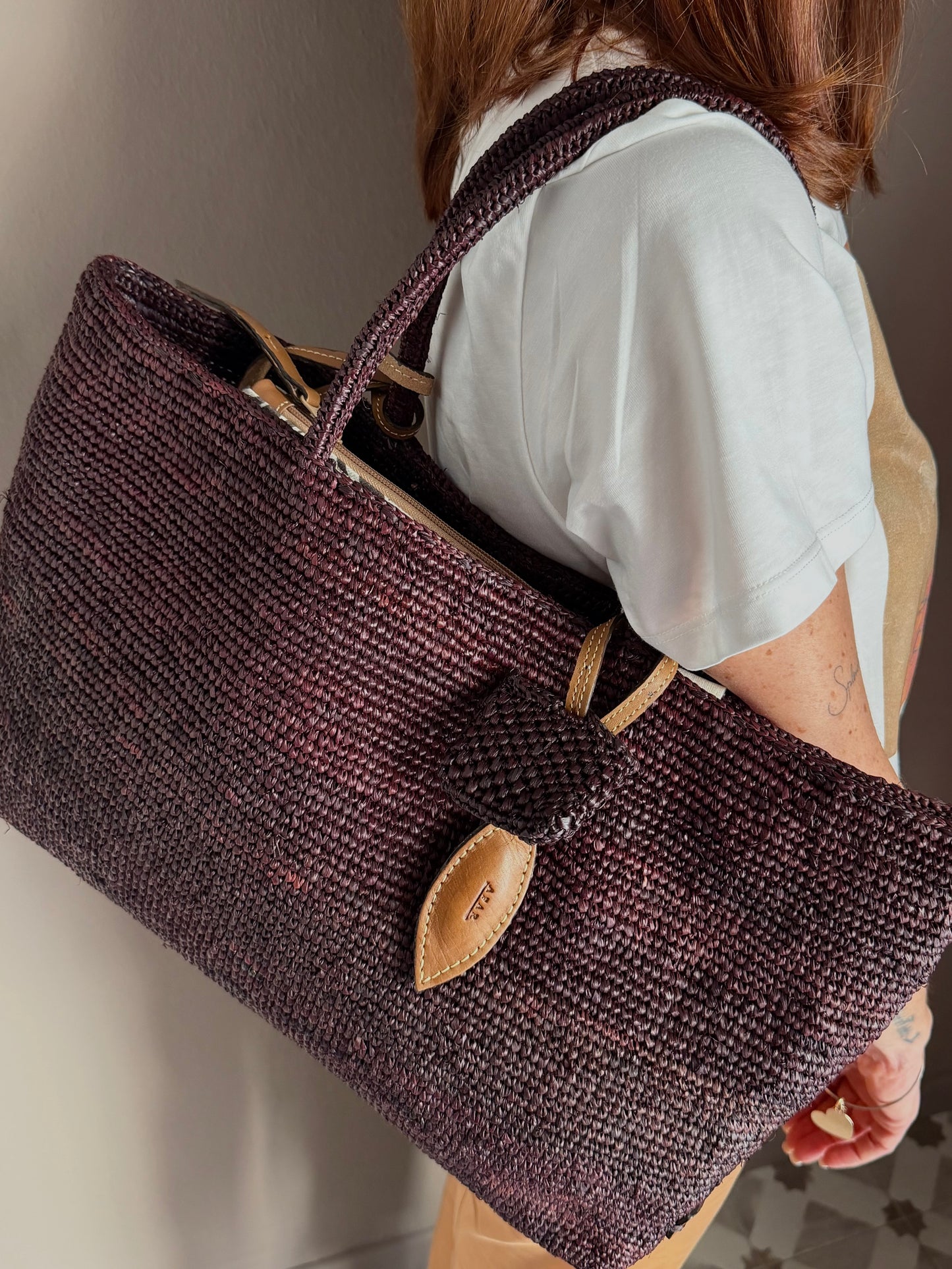 Borsa in Rafia Alma Ebony