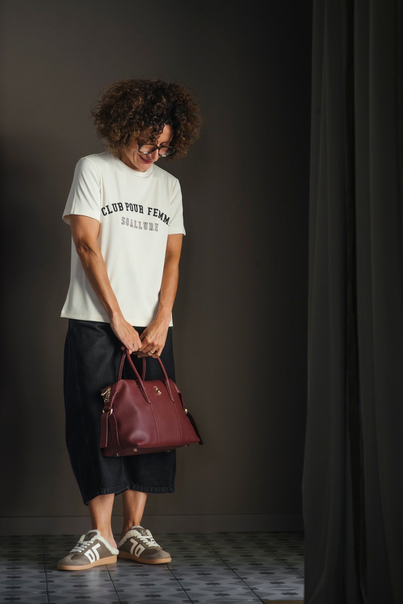 Borsa a bauletto in pelle Brown