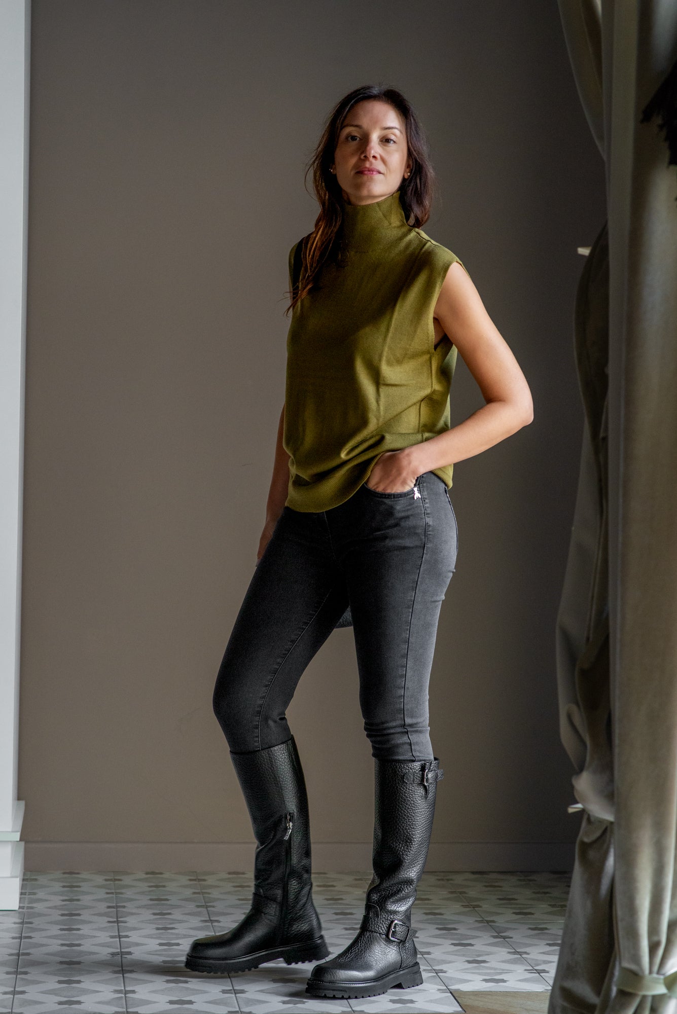 Pantalone denim super skinny strech