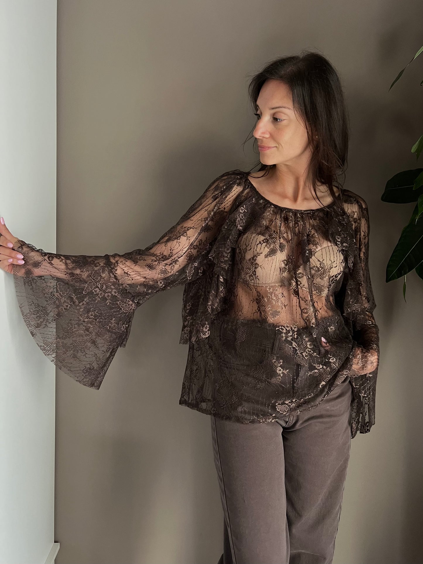 Blusa in pizzo So Allure fondente