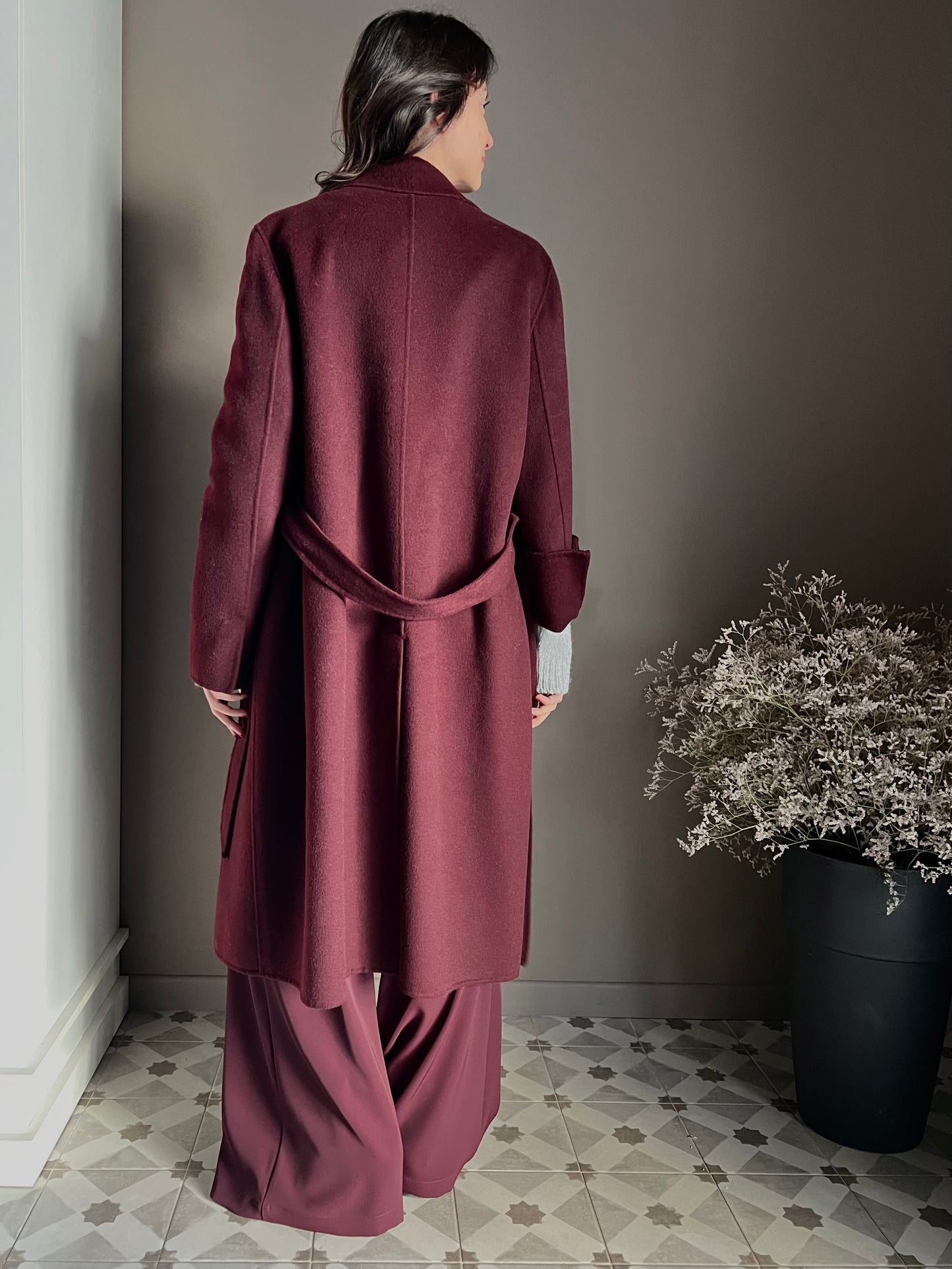 Cappotto a vestaglia in pura lana