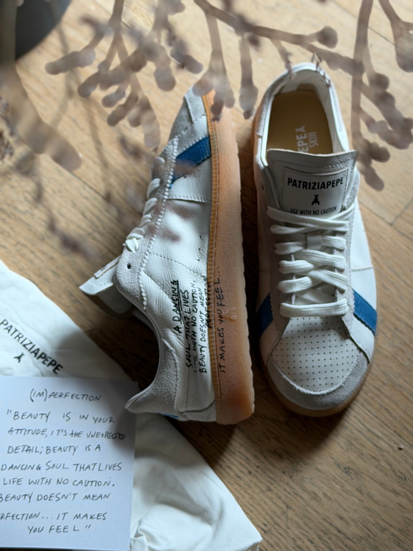 Skin sneakers White-blue